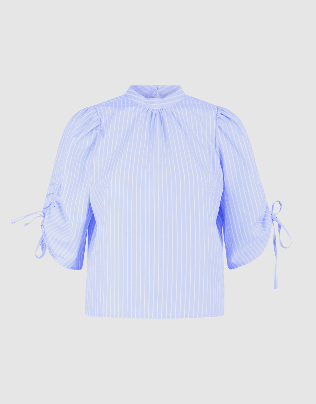 Pinstripe Cord Sleeve Blouse Lichtblauw SHOEBY WOMEN