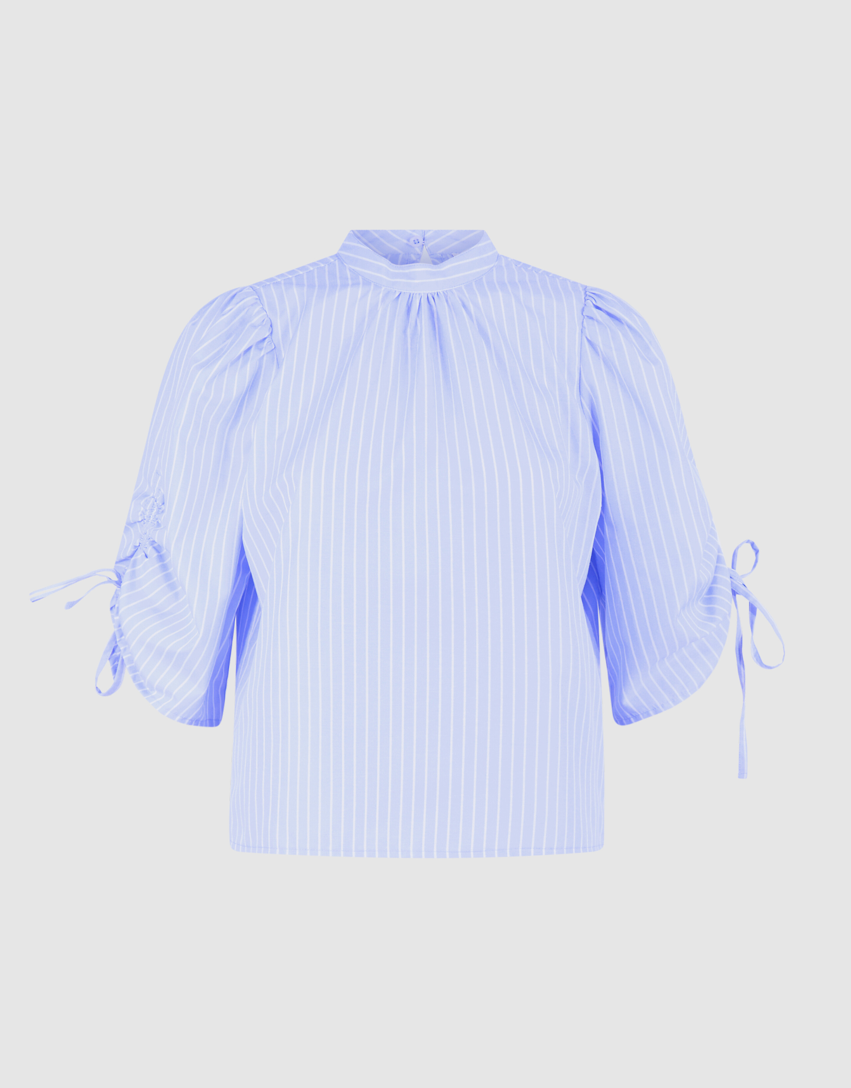 Pinstripe Cord Sleeve Blouse Lichtblauw SHOEBY WOMEN