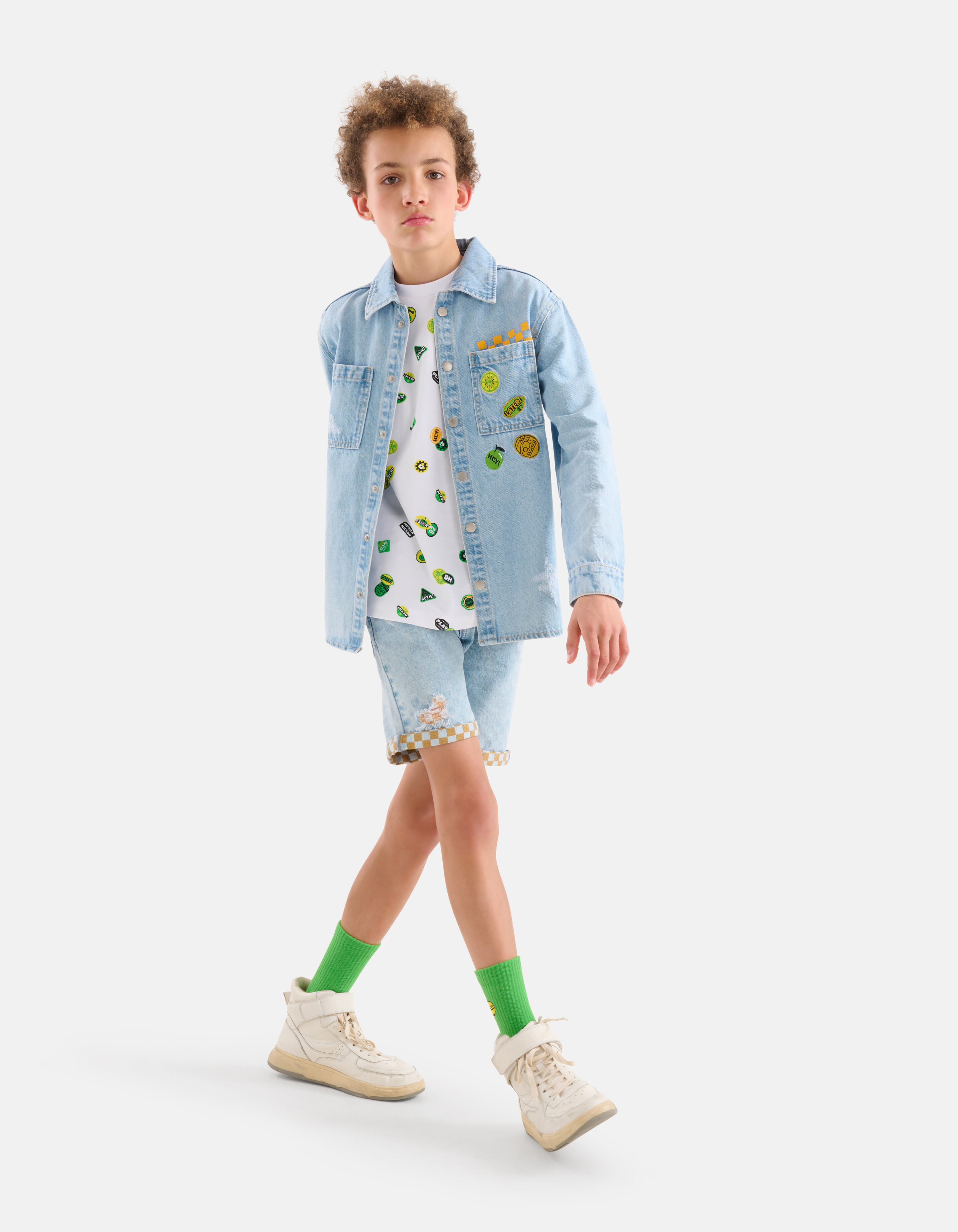 Artwork Denim Short Bleached By Dylan SHOEBY BOYS