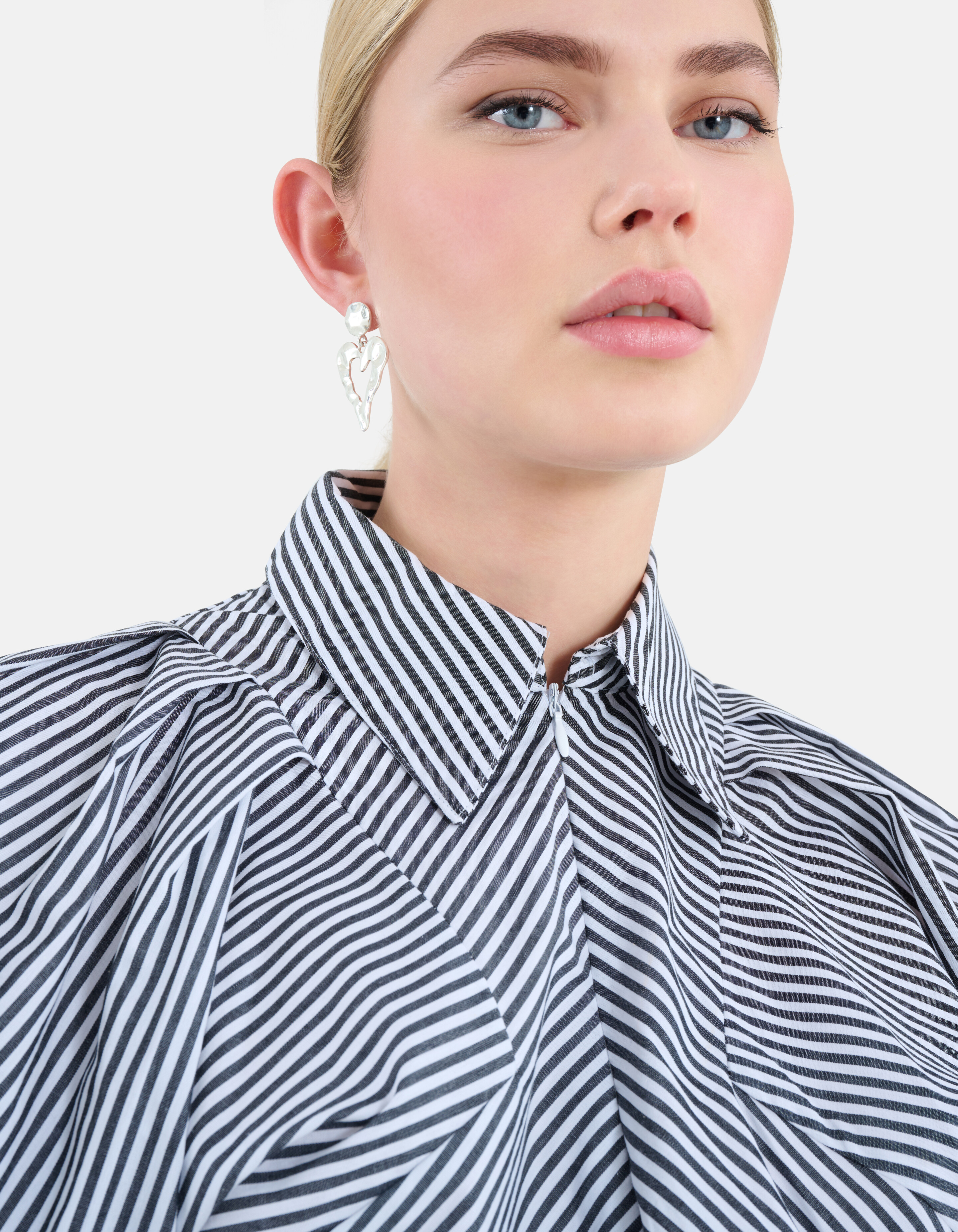 Zipper Stripe Blouse Zwart SHOEBY WOMEN