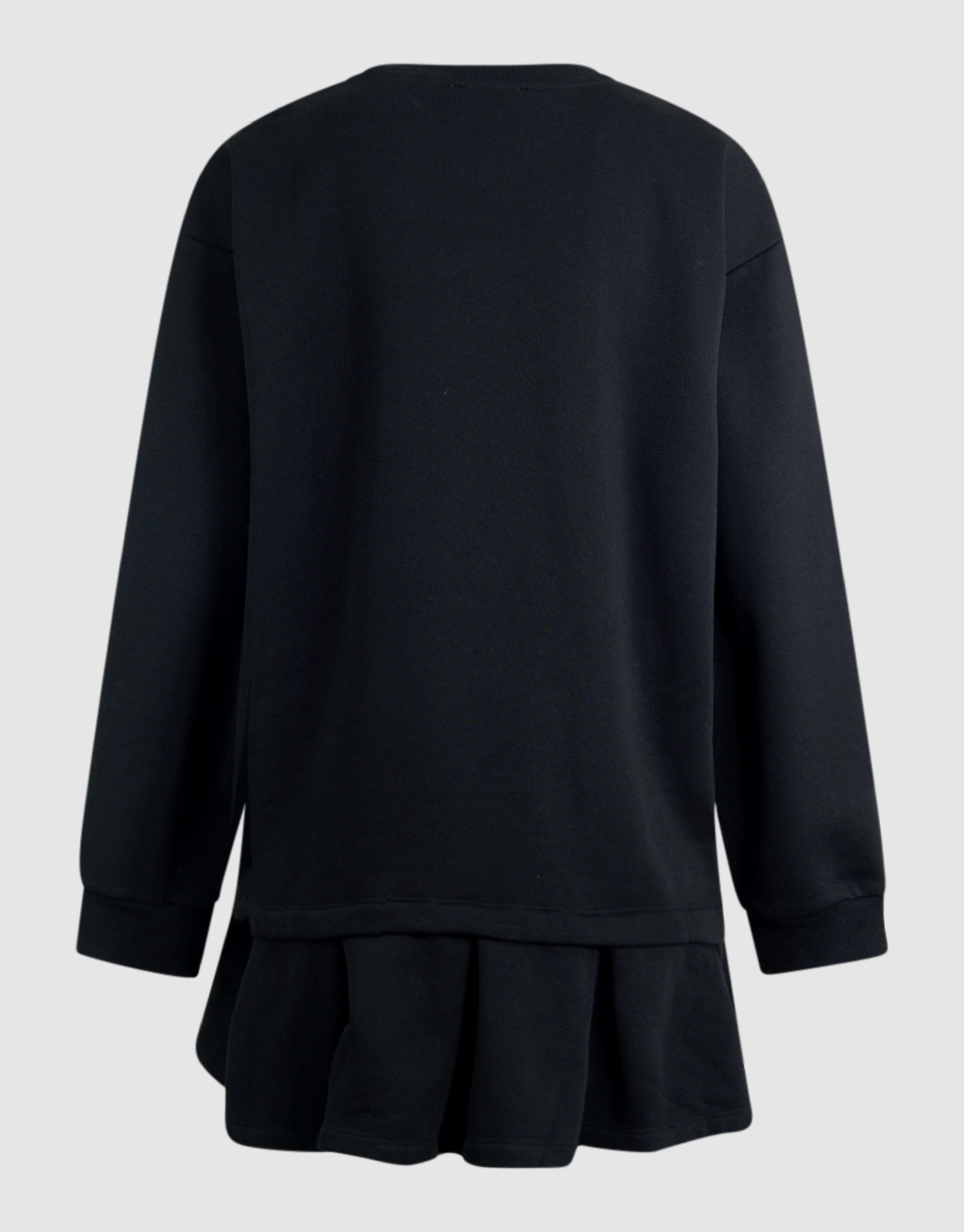 Oversized Sweat Ruffle Jurk Zwart By Fred SHOEBY WOMEN
