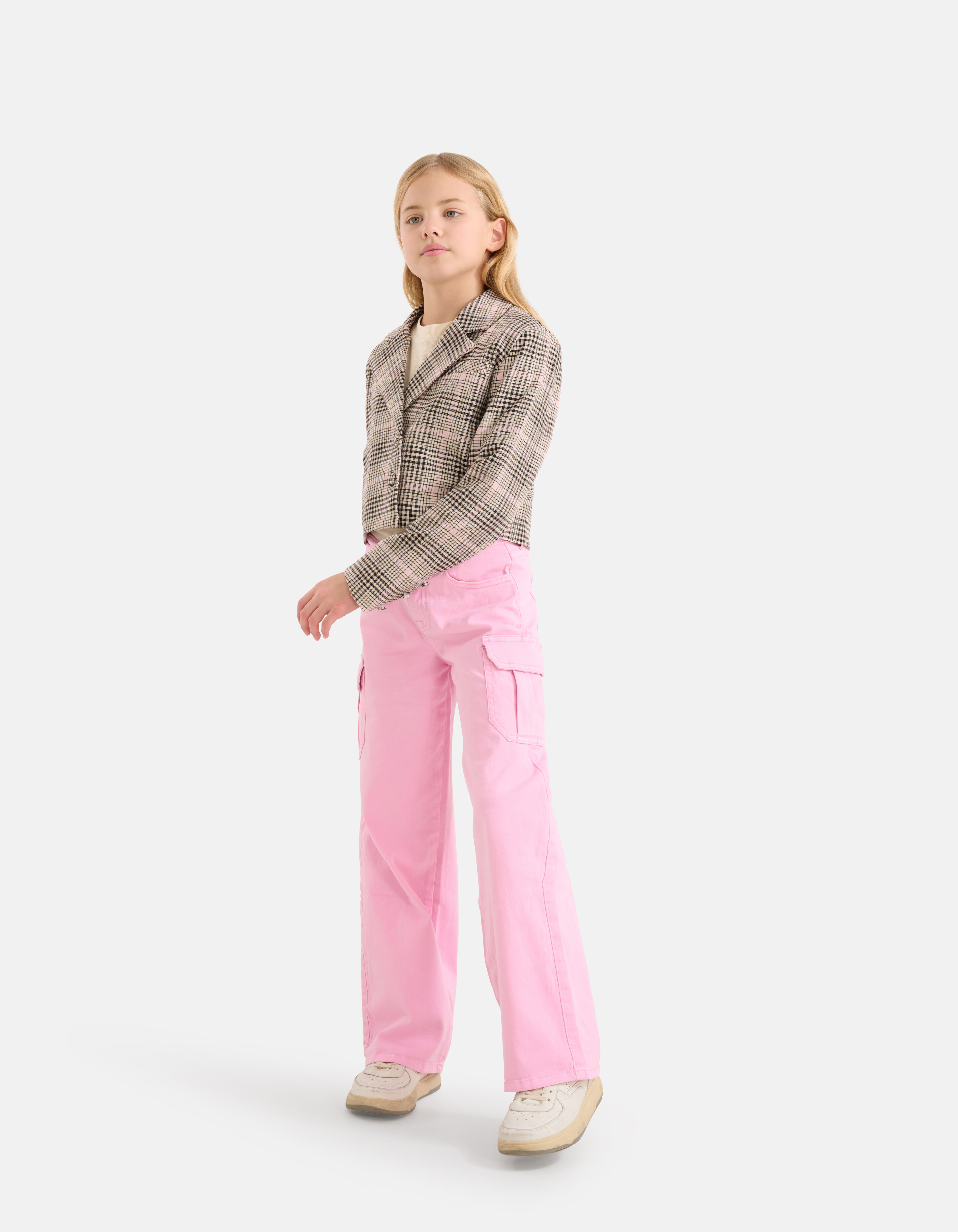 Cropped Ruiten Blazer Lichtroze SHOEBY GIRLS