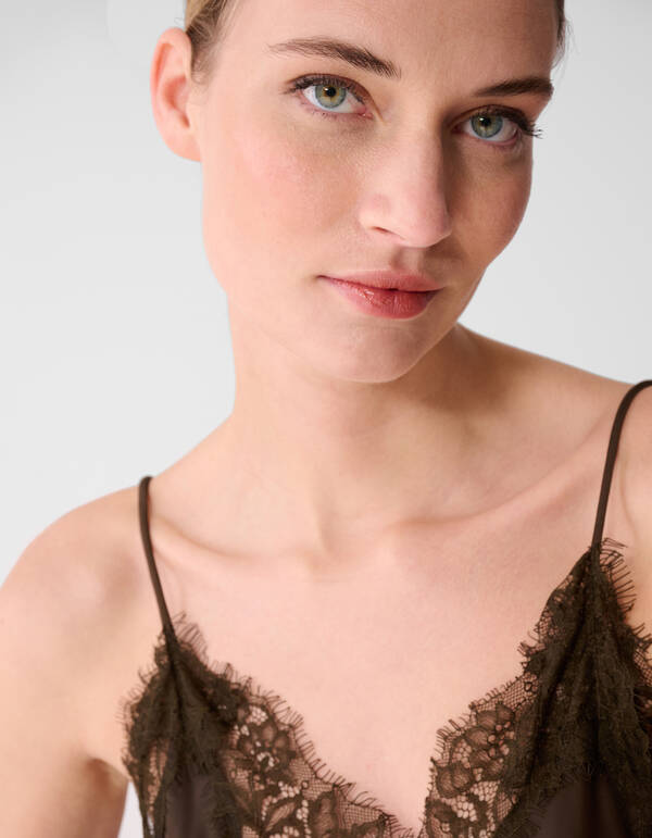 Kanten Asymmetrische Top Bruin SHOEBY WOMEN