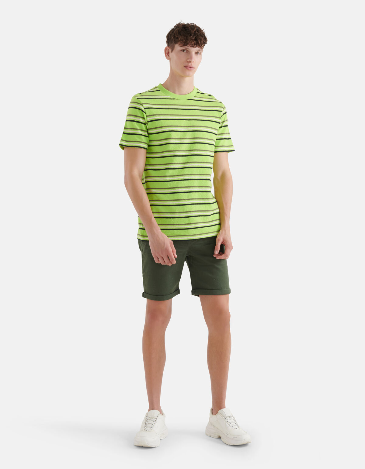 Multi Gekleurd T-shirt Groen SHOEBY MEN