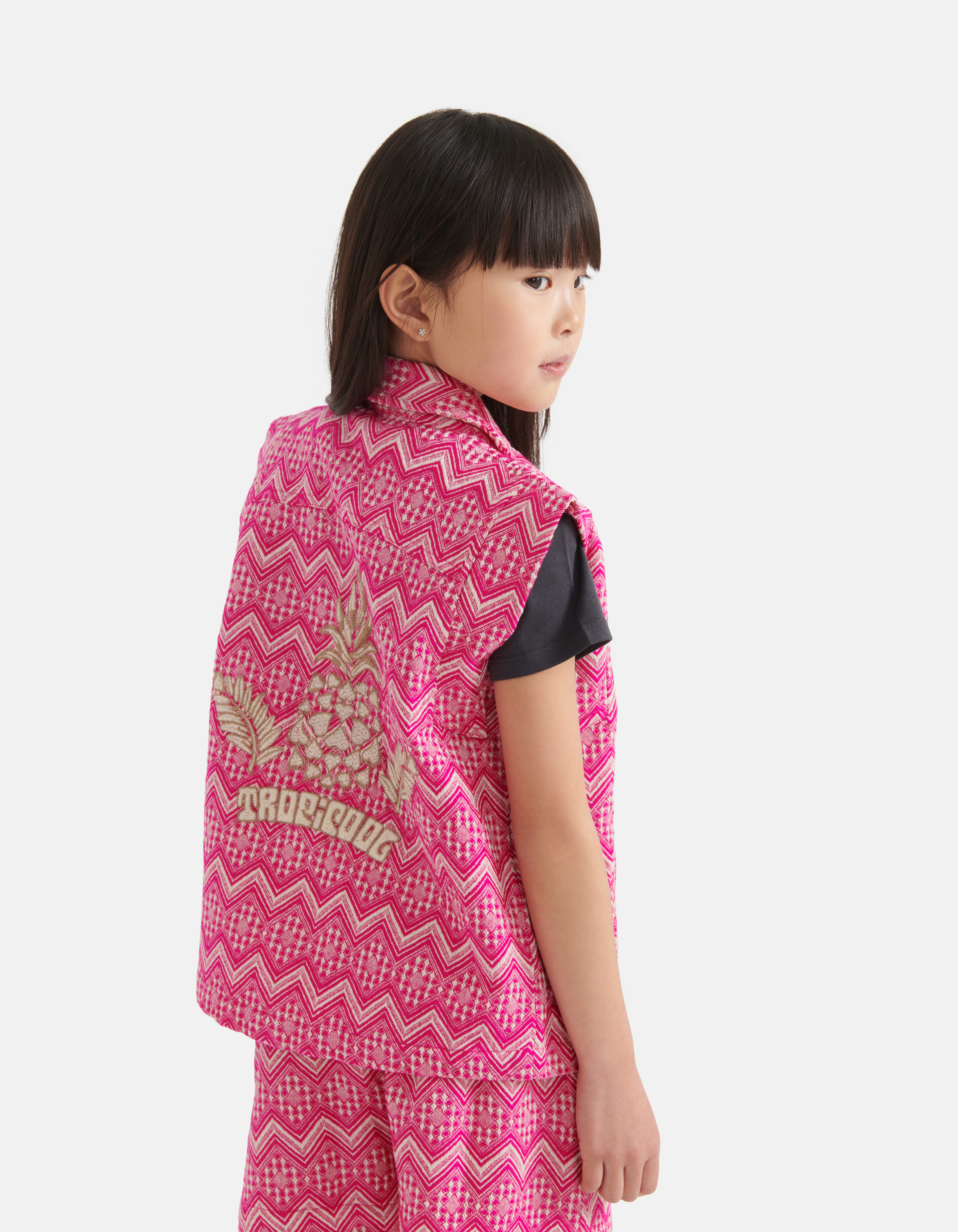 Geborduurd Gilet Roze SHOEBY GIRLS