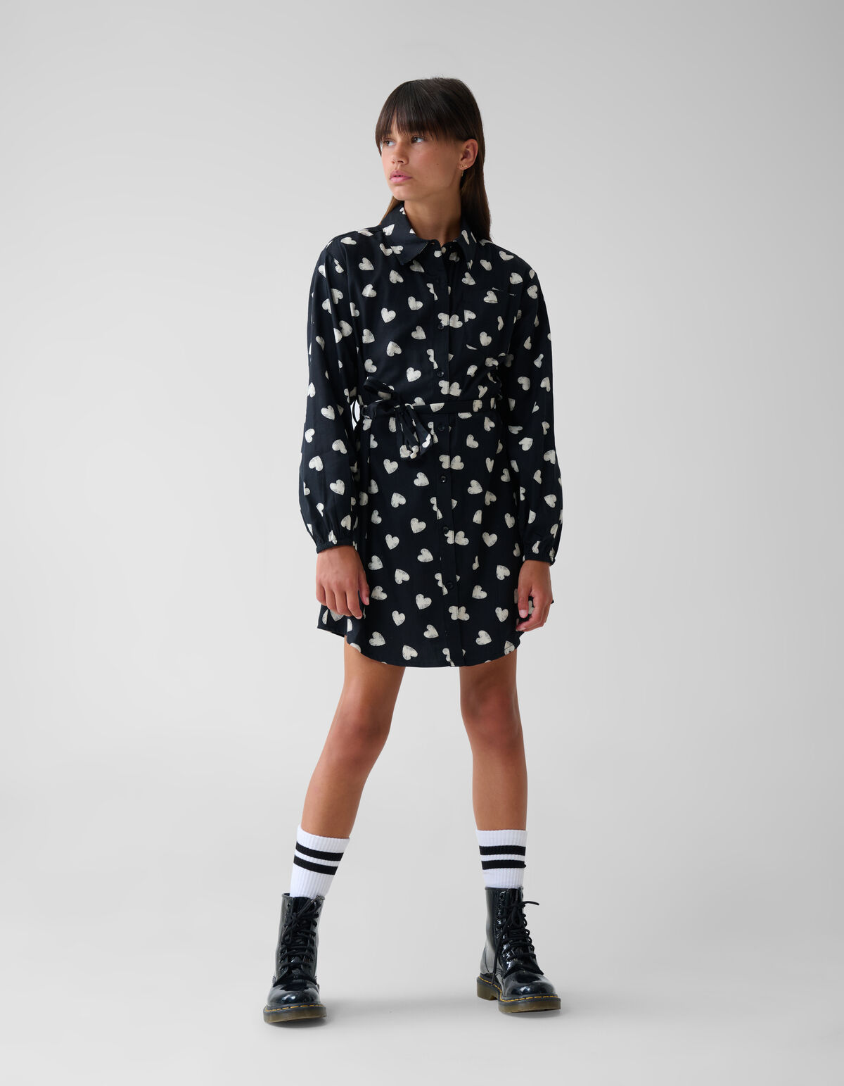 Heart Printed Jurk Zwart SHOEBY GIRLS