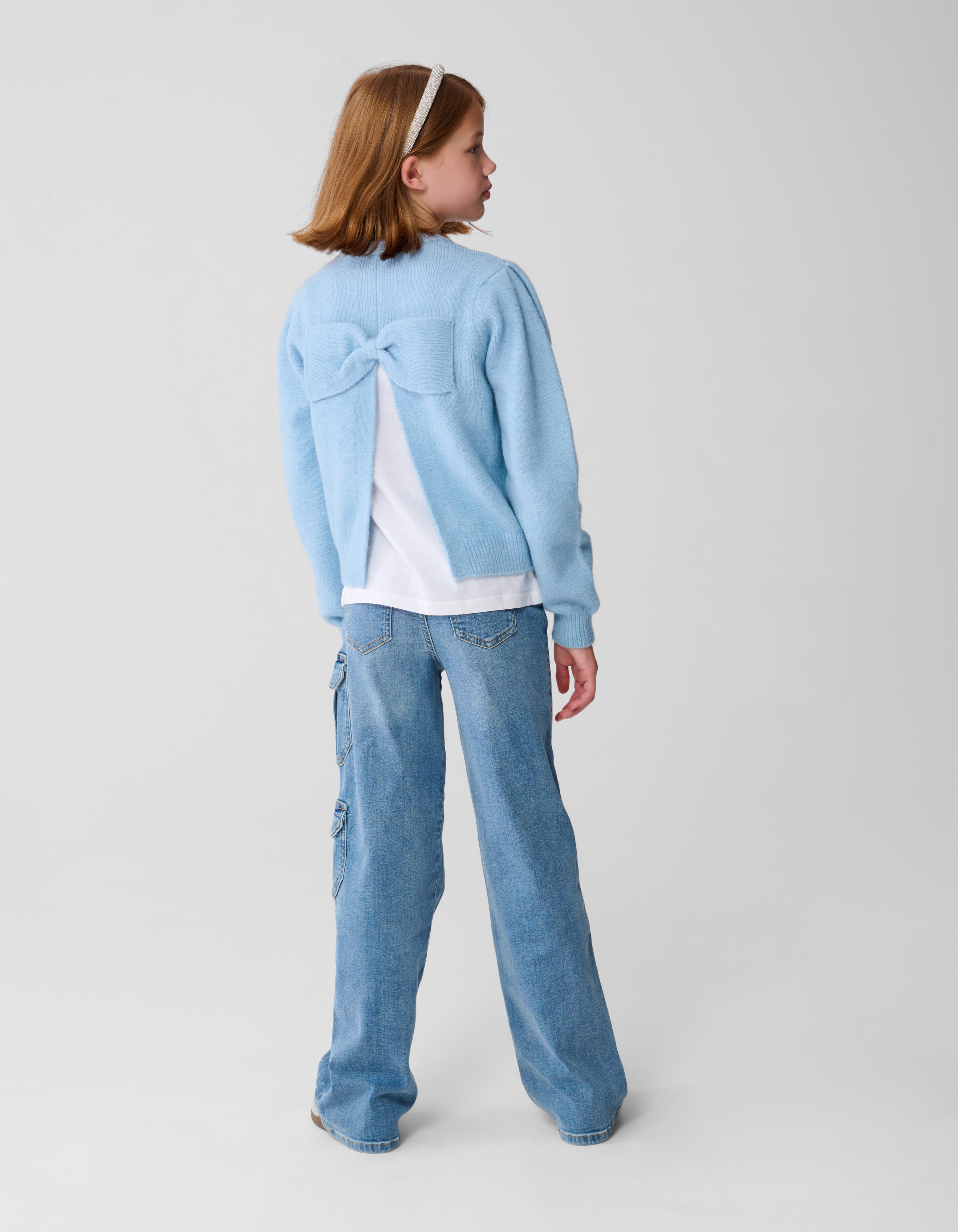 Open Back Strik Trui Lichtblauw SHOEBY GIRLS
