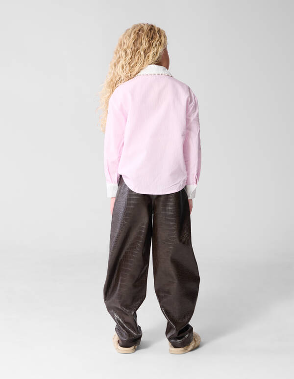 Pinstripe Blouse Roze SHOEBY GIRLS