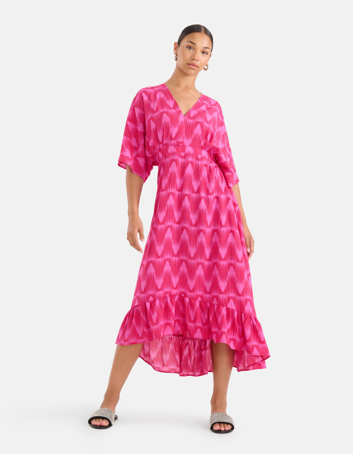 Grafische Print Jurk Roze SHOEBY WOMEN