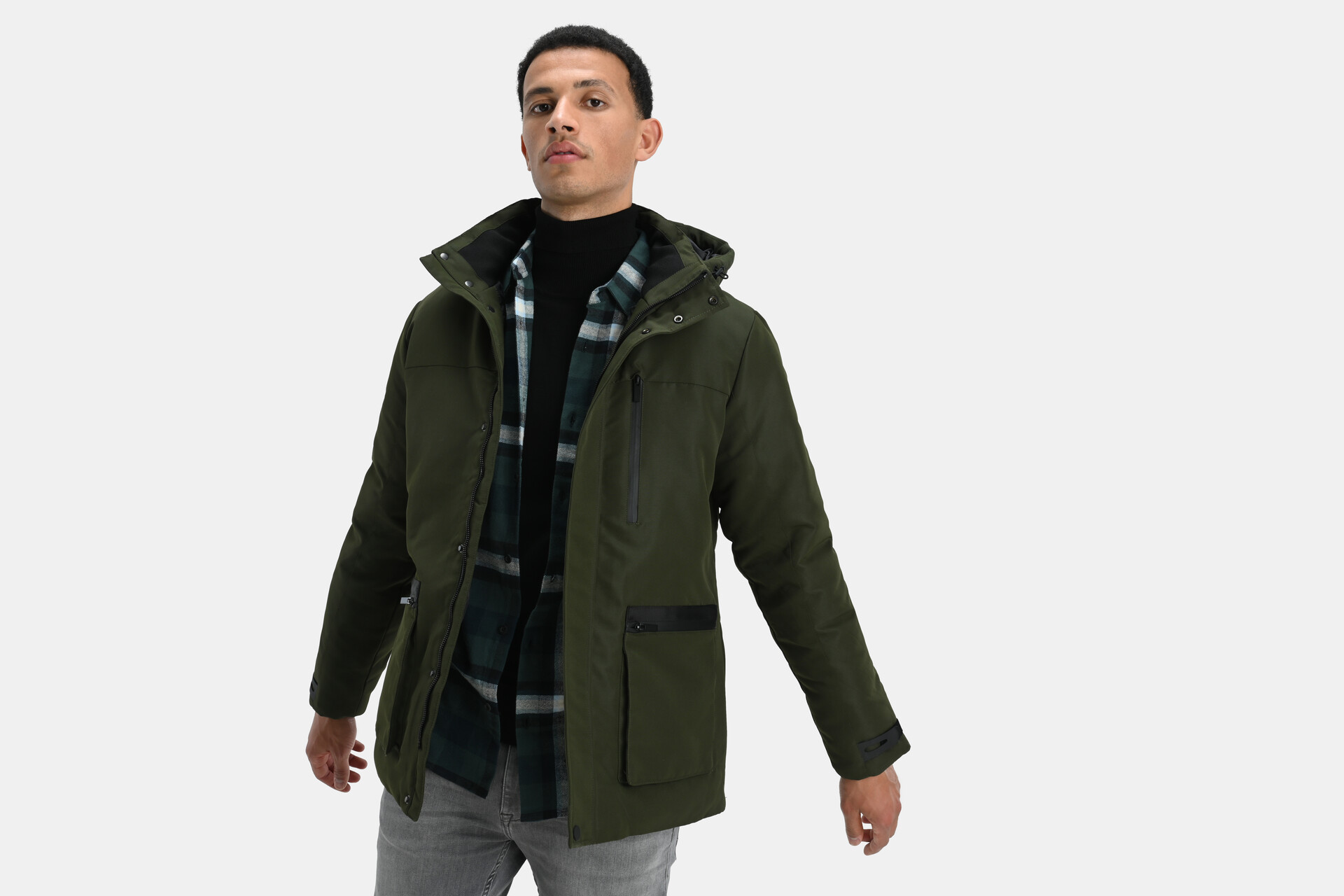 Technical Parka Jas Donkergroen SHOEBY MEN