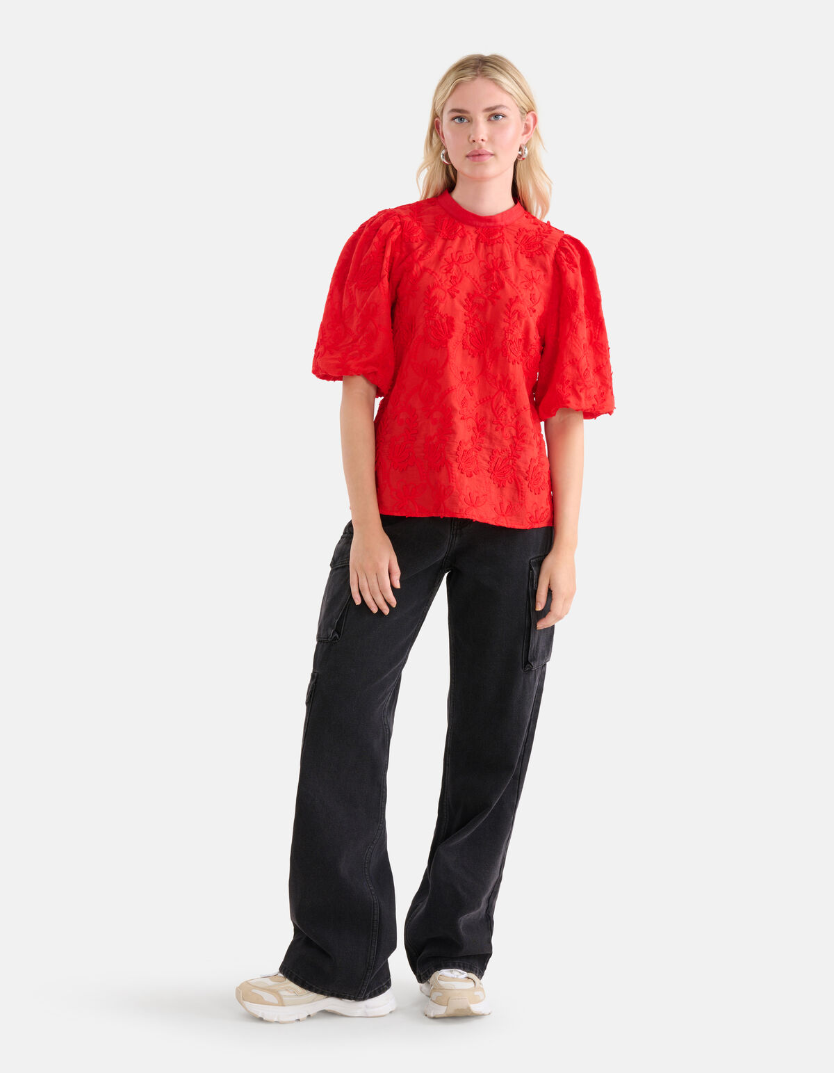 Embroidery Top Rood SHOEBY WOMEN