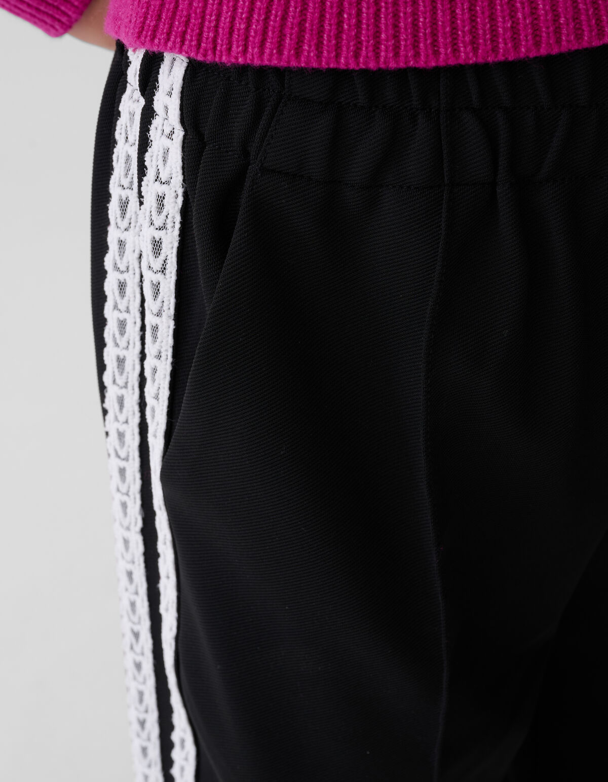 Sporty Wide Leg Broek Zwart SHOEBY GIRLS