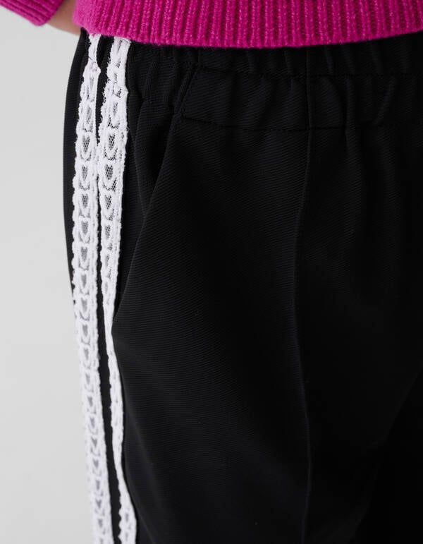 Sporty Wide Leg Broek Zwart SHOEBY GIRLS