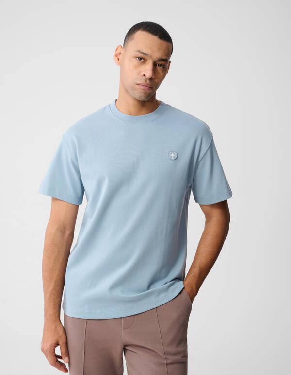 Embroidery Badge T-shirt Lichtblauw SHOEBY MEN