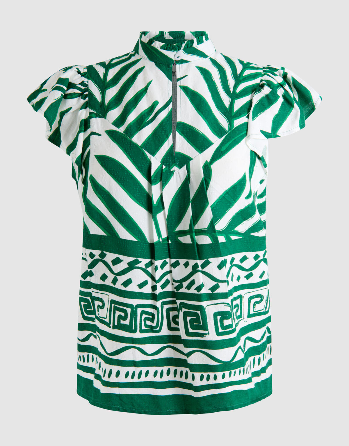 Printed Palm Top Wit SHOEBY WOMEN