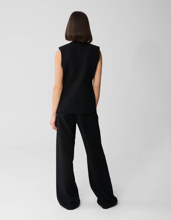 Wide Leg Broek Zwart SHOEBY WOMEN