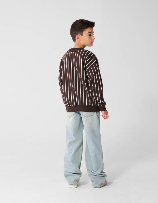 Gestreepte Baseball Sweater Bruin SHOEBY BOYS