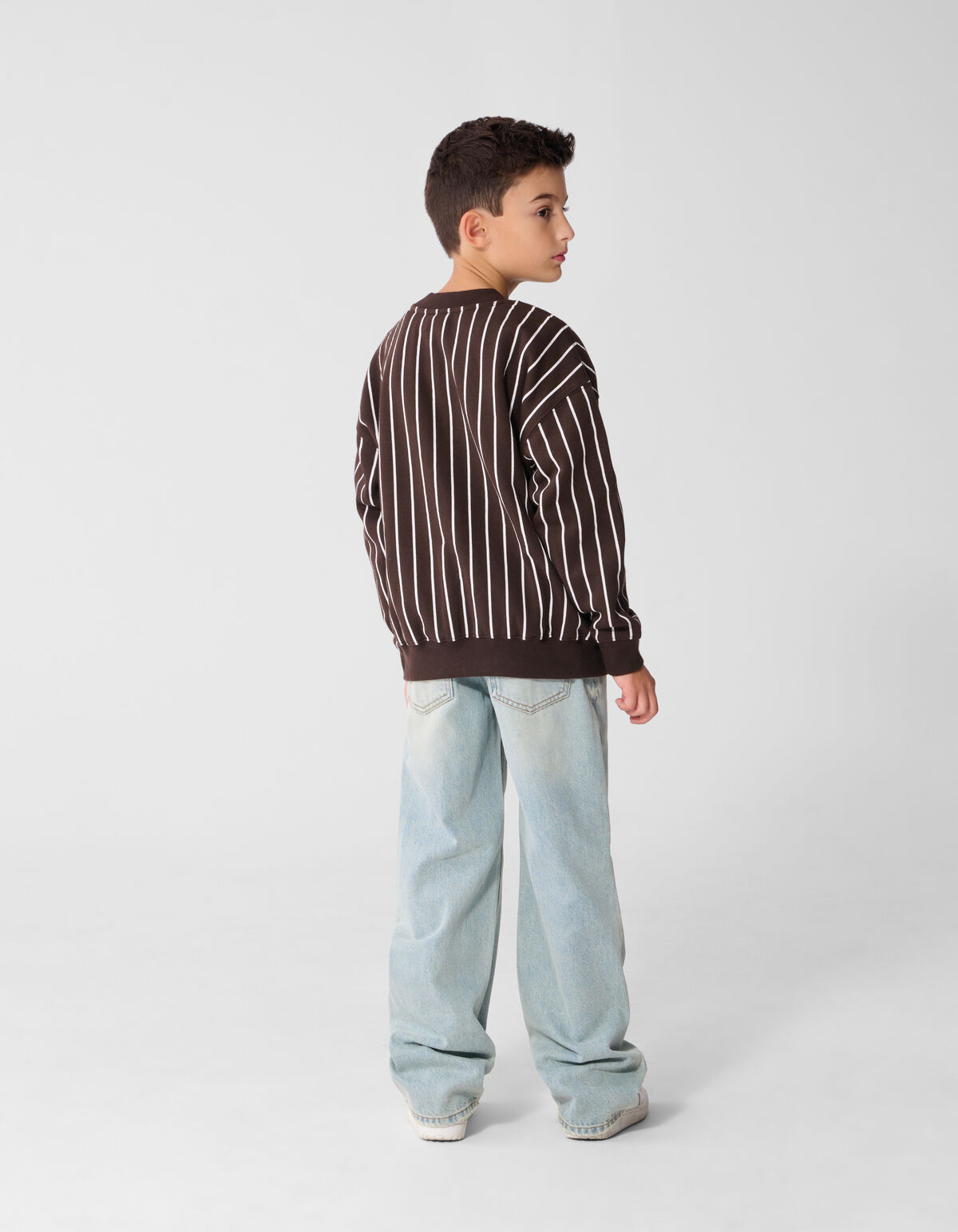 Gestreepte Baseball Sweater Bruin SHOEBY BOYS