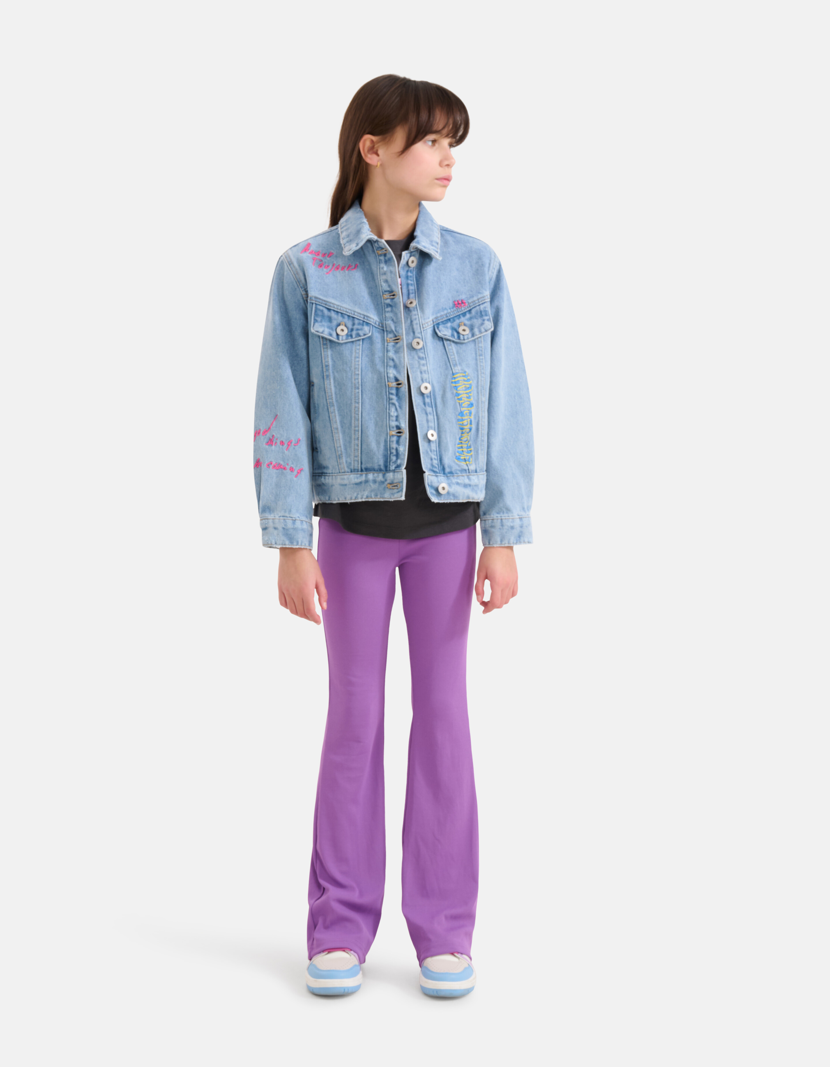 Geborduurd Denim Jack Bleached SHOEBY GIRLS