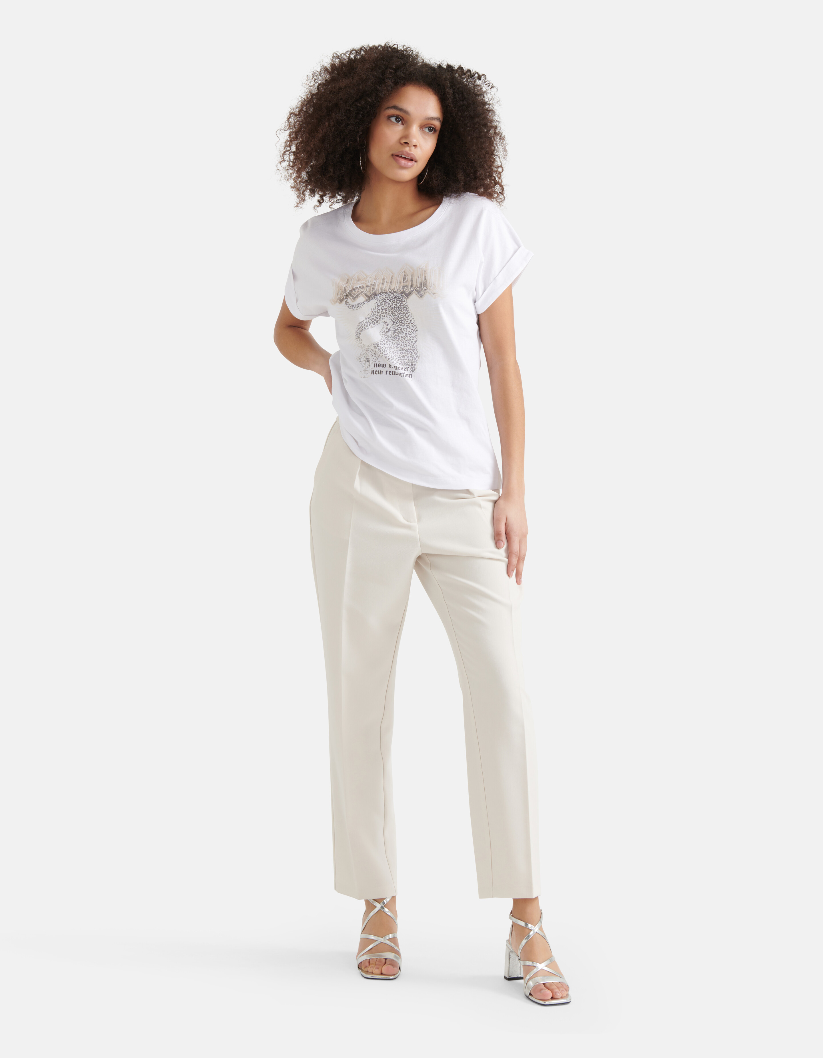 Printed T-shirt Wit SHOEBY WOMEN