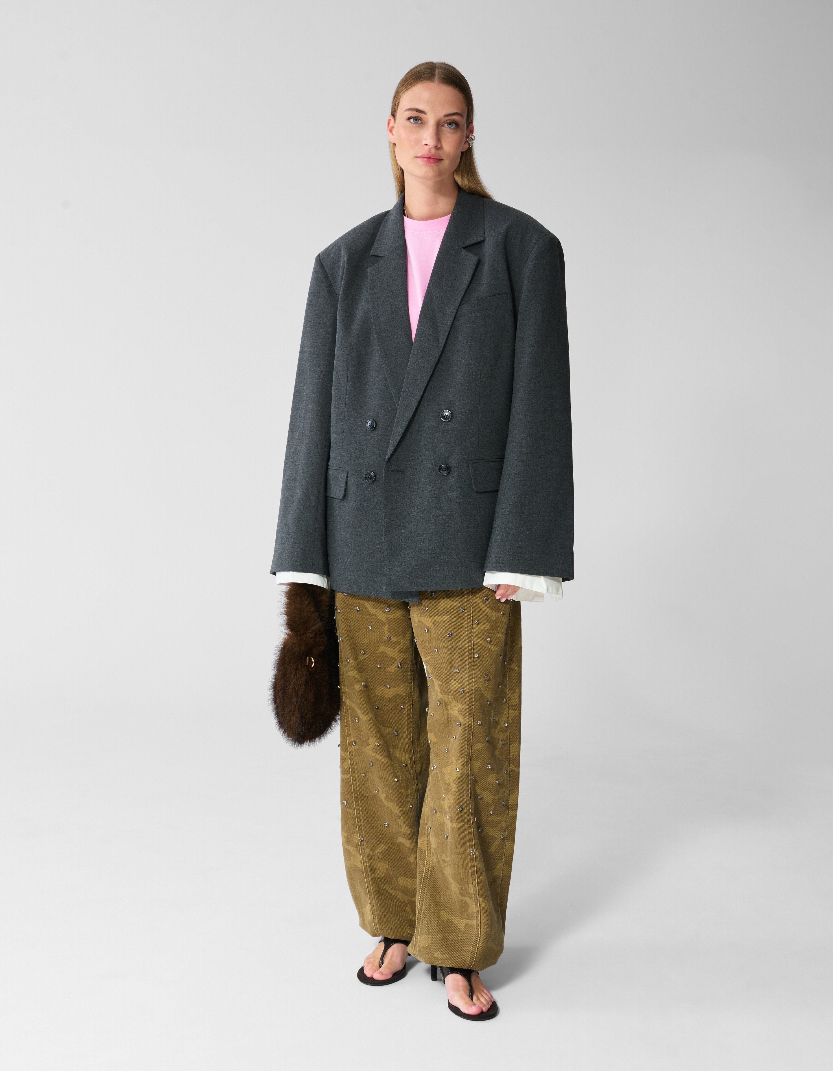 Oversized Blazer Grijs SHOEBY WOMEN