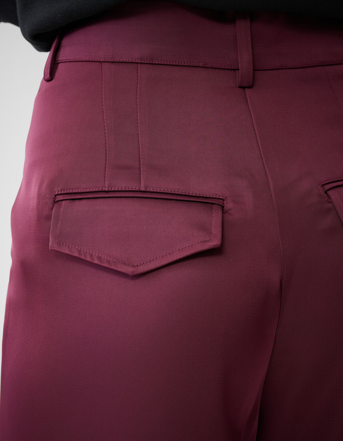 Satijnen Wide Leg Broek Donkerrood By Lonneke SHOEBY WOMEN