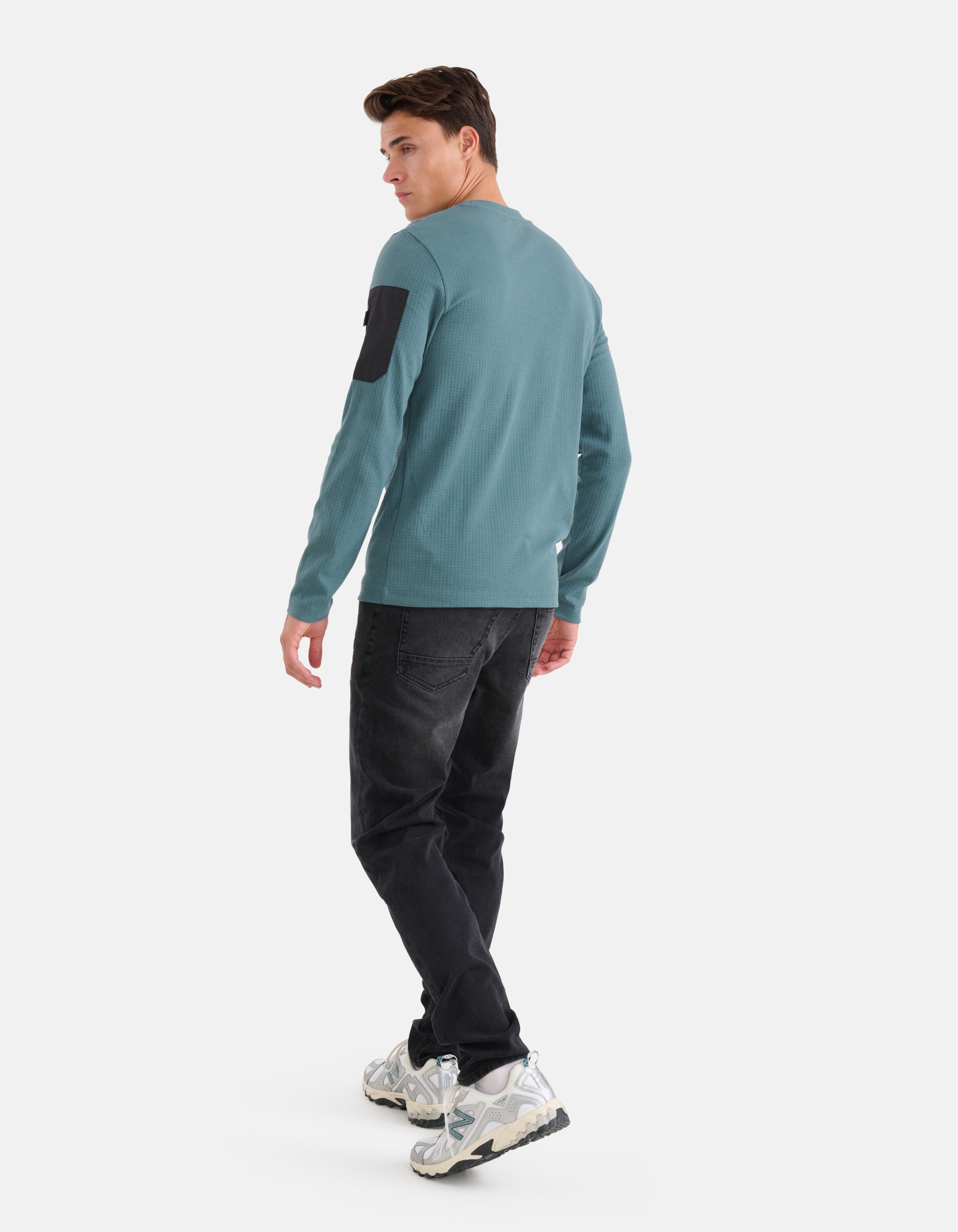 Jersey Structuur Longsleeve Blauw SHOEBY MEN