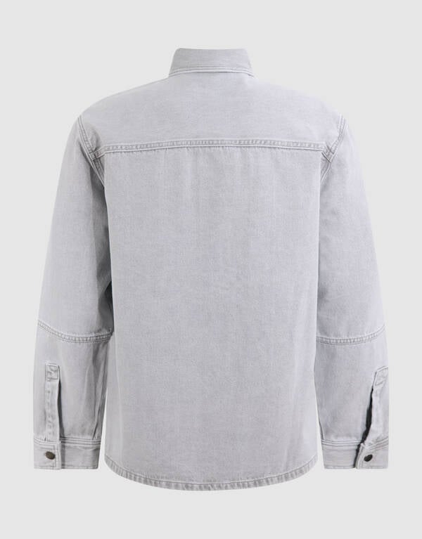 Patched Denim Overshirt Grijs SHOEBY MEN