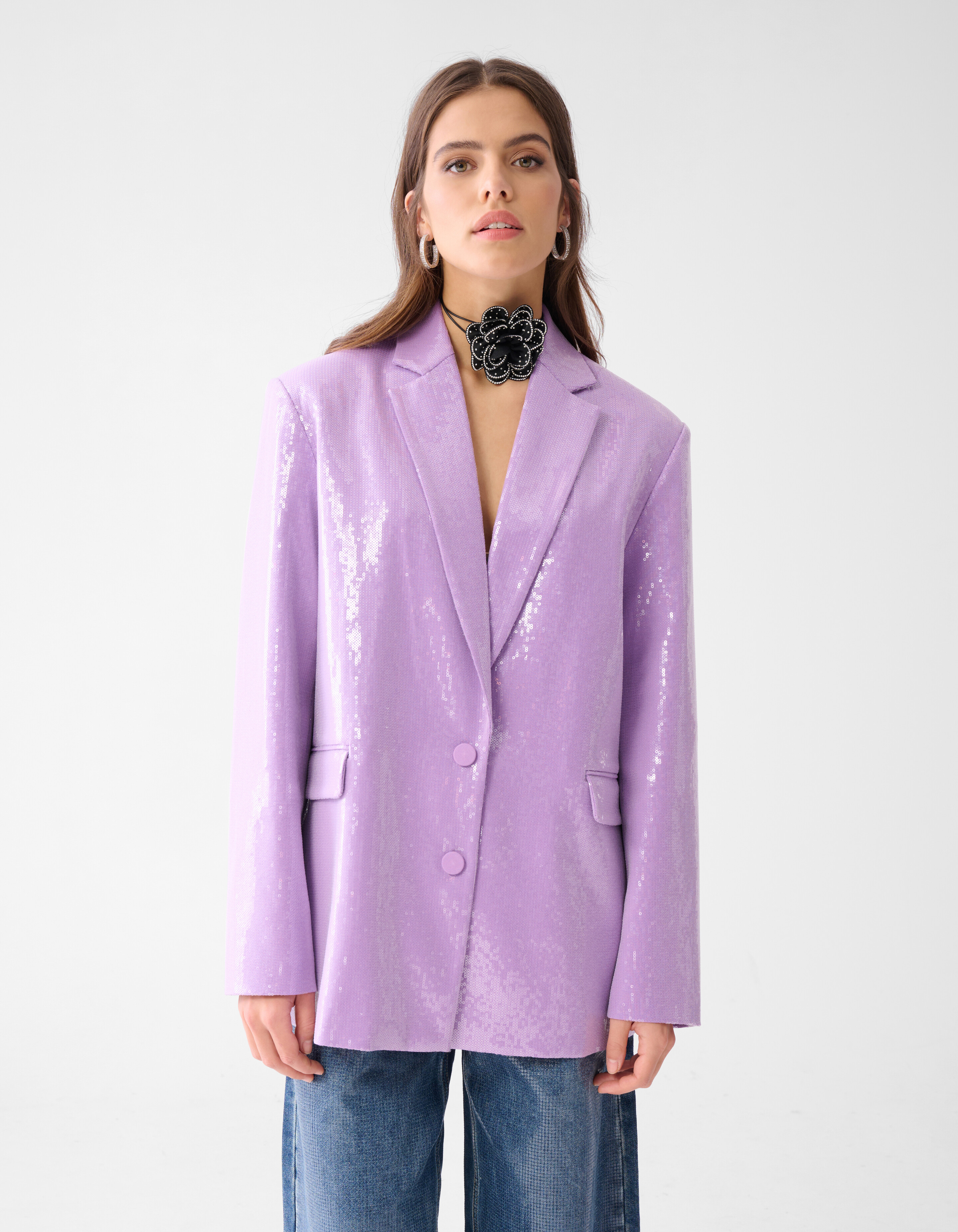 Oversized Pailletten Blazer Lichtpaars SHOEBY WOMEN