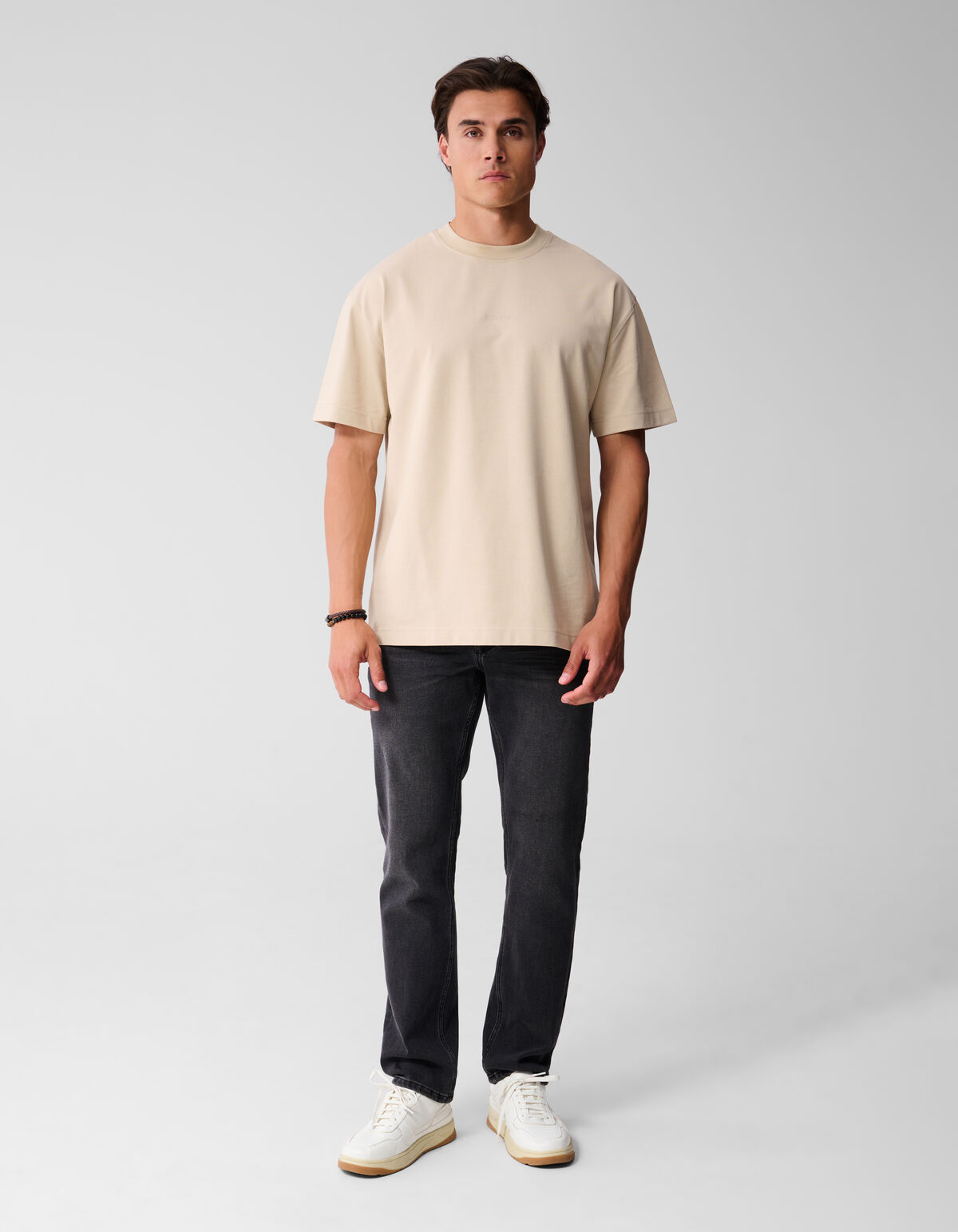 Washed Straight Fit Jeans Zwart L32 SHOEBY MEN