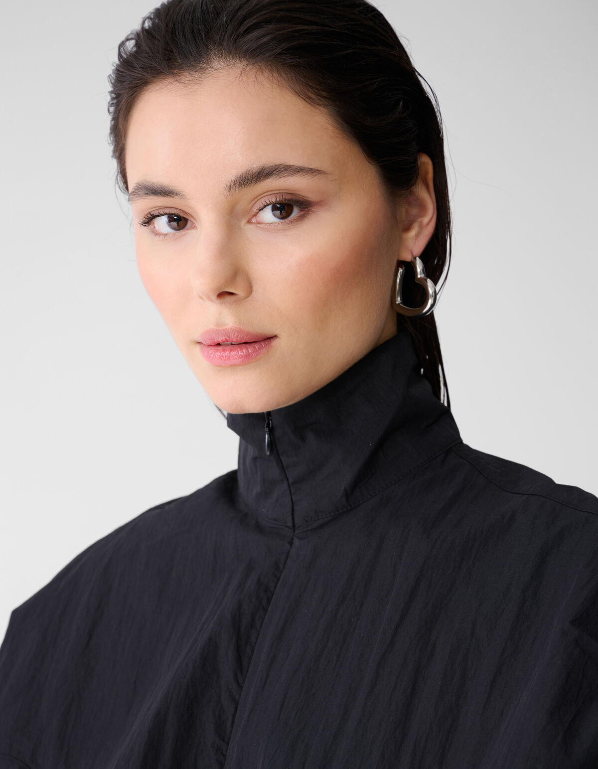 Bulky Heart Hoop Oorbellen Zilver SHOEBY ACCESSOIRES