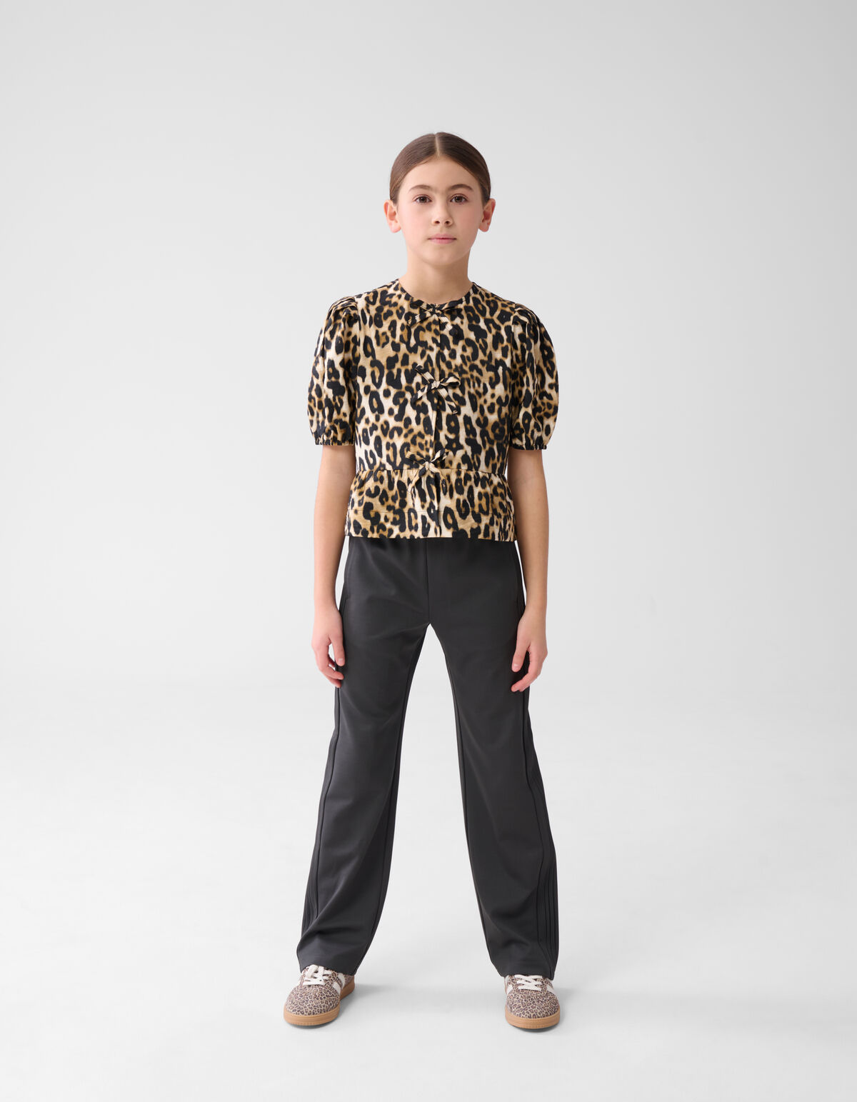 Leopard Strik Top Bruin SHOEBY GIRLS