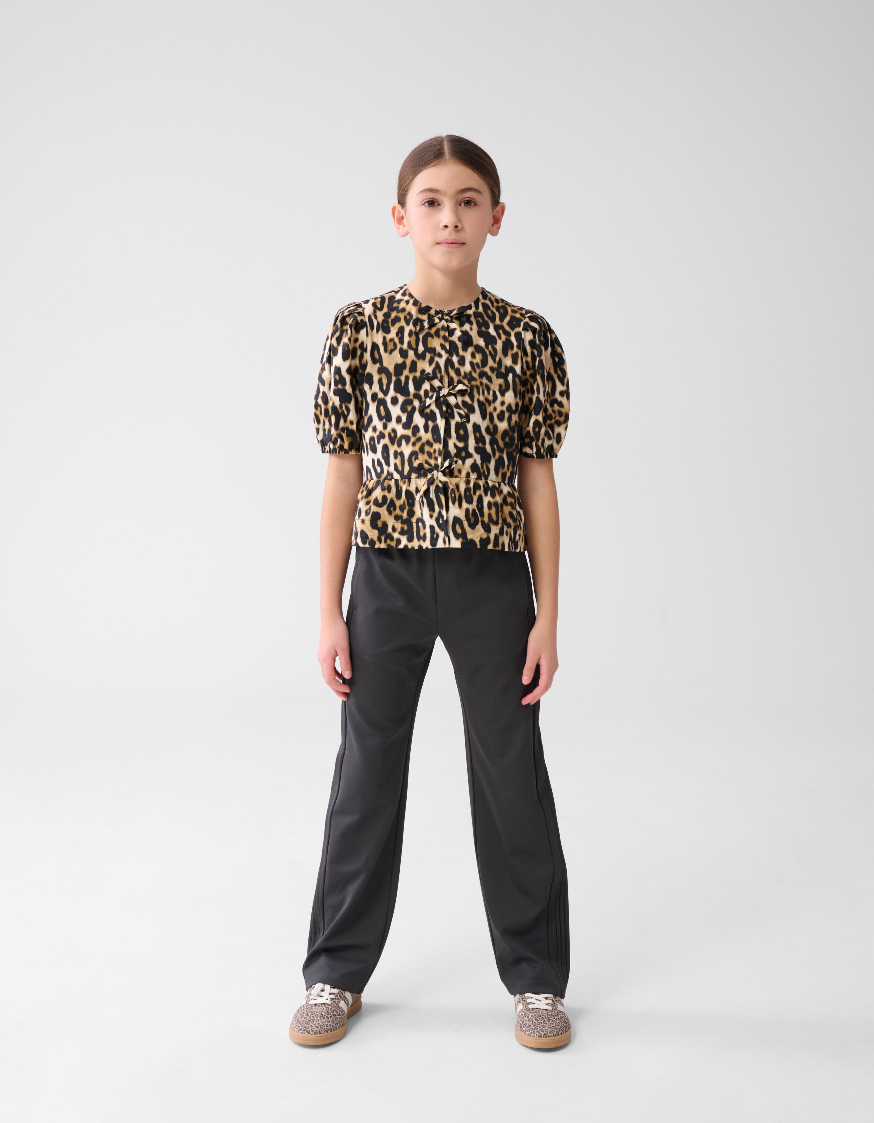 Leopard Strik Top Bruin SHOEBY GIRLS