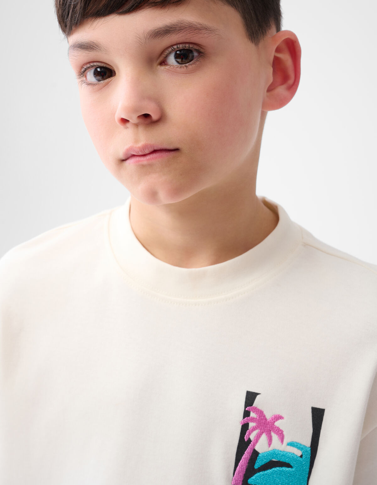 Towling Artwork T-shirt Gebroken Wit SHOEBY BOYS