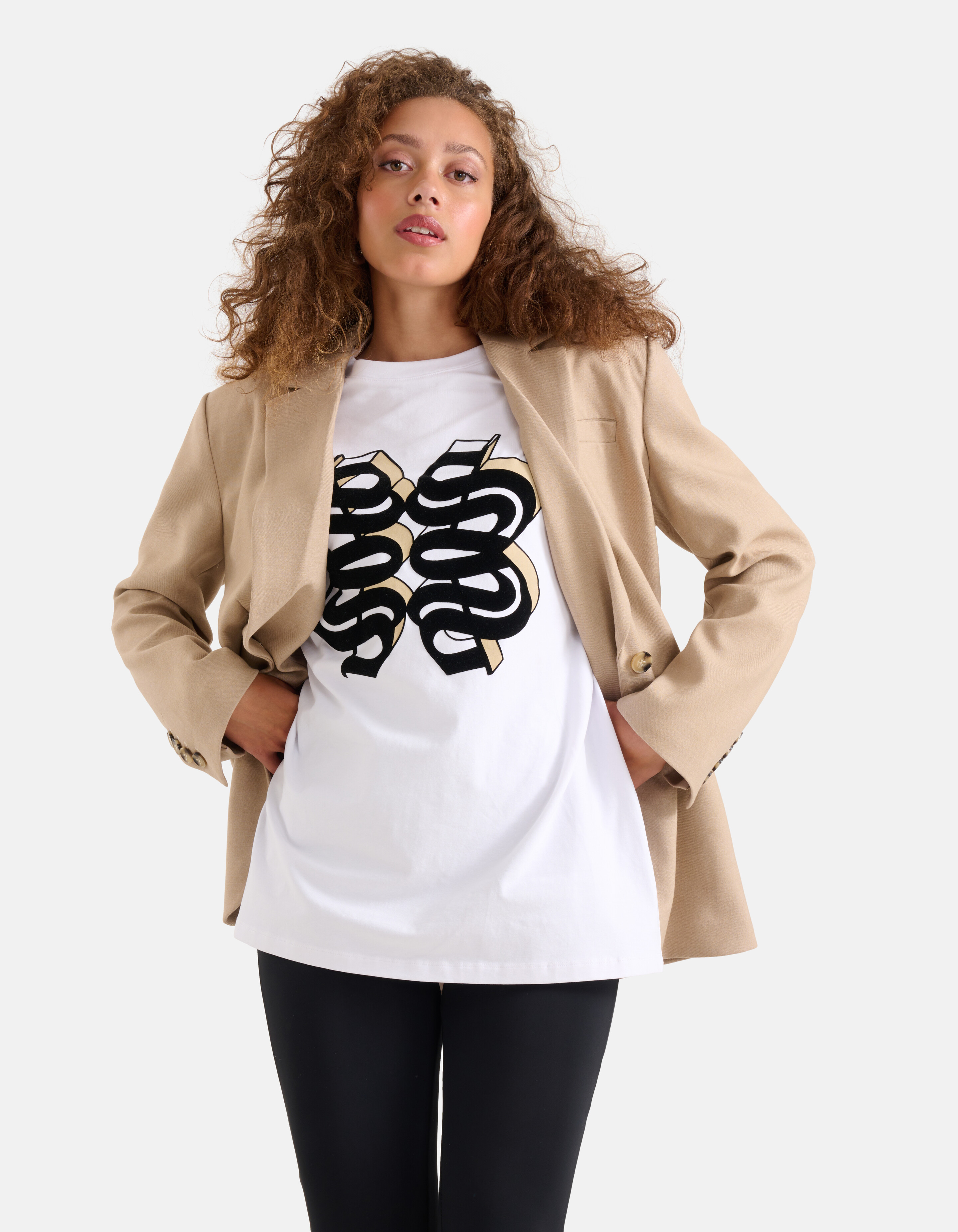Velvet Artwork T-shirt Wit SHOEBY WOMEN