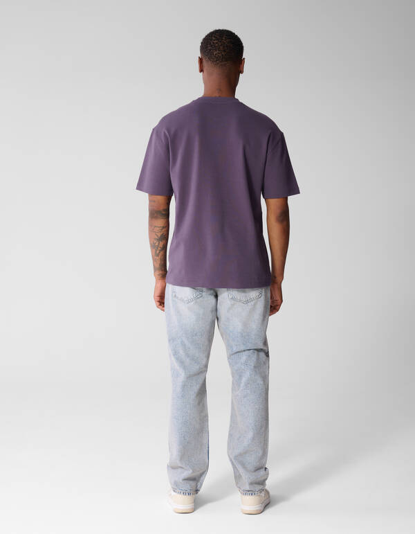 Basis Label T-shirt Paars SHOEBY MEN