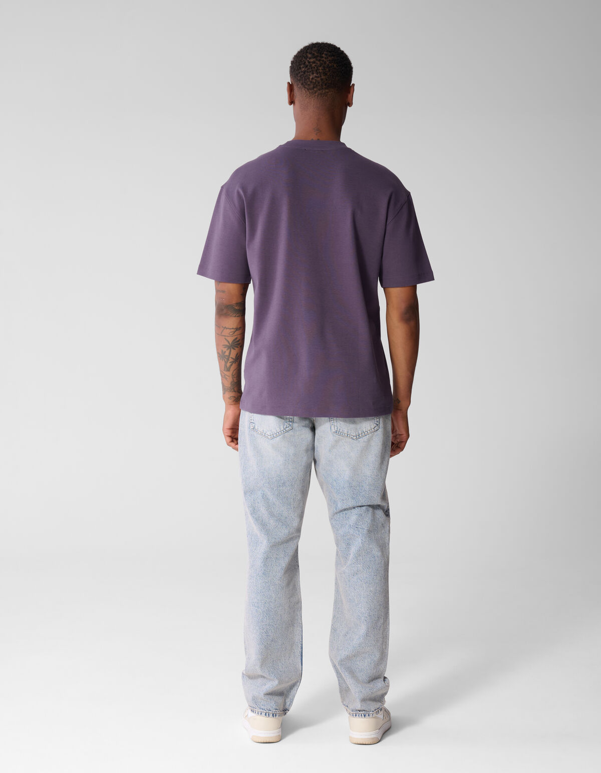 Basis Label T-shirt Paars SHOEBY MEN