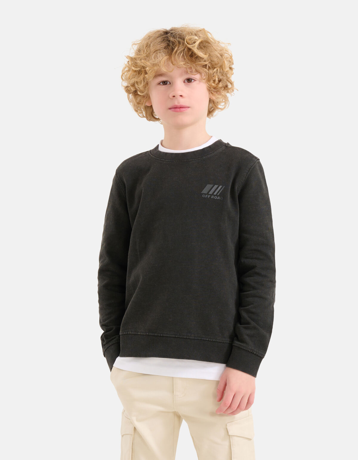 Acid Wash Sweater Donkergrijs SHOEBY BOYS