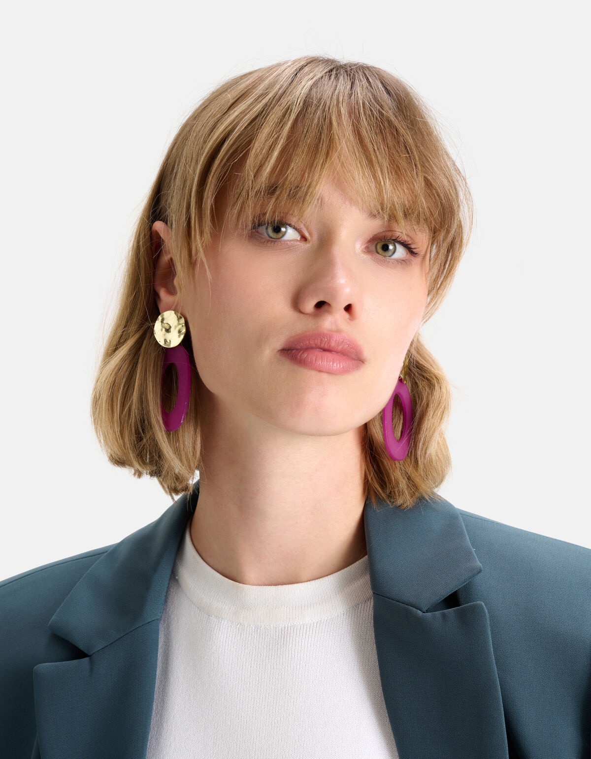 Paarse hanger oorbellen SHOEBY ACCESSOIRES