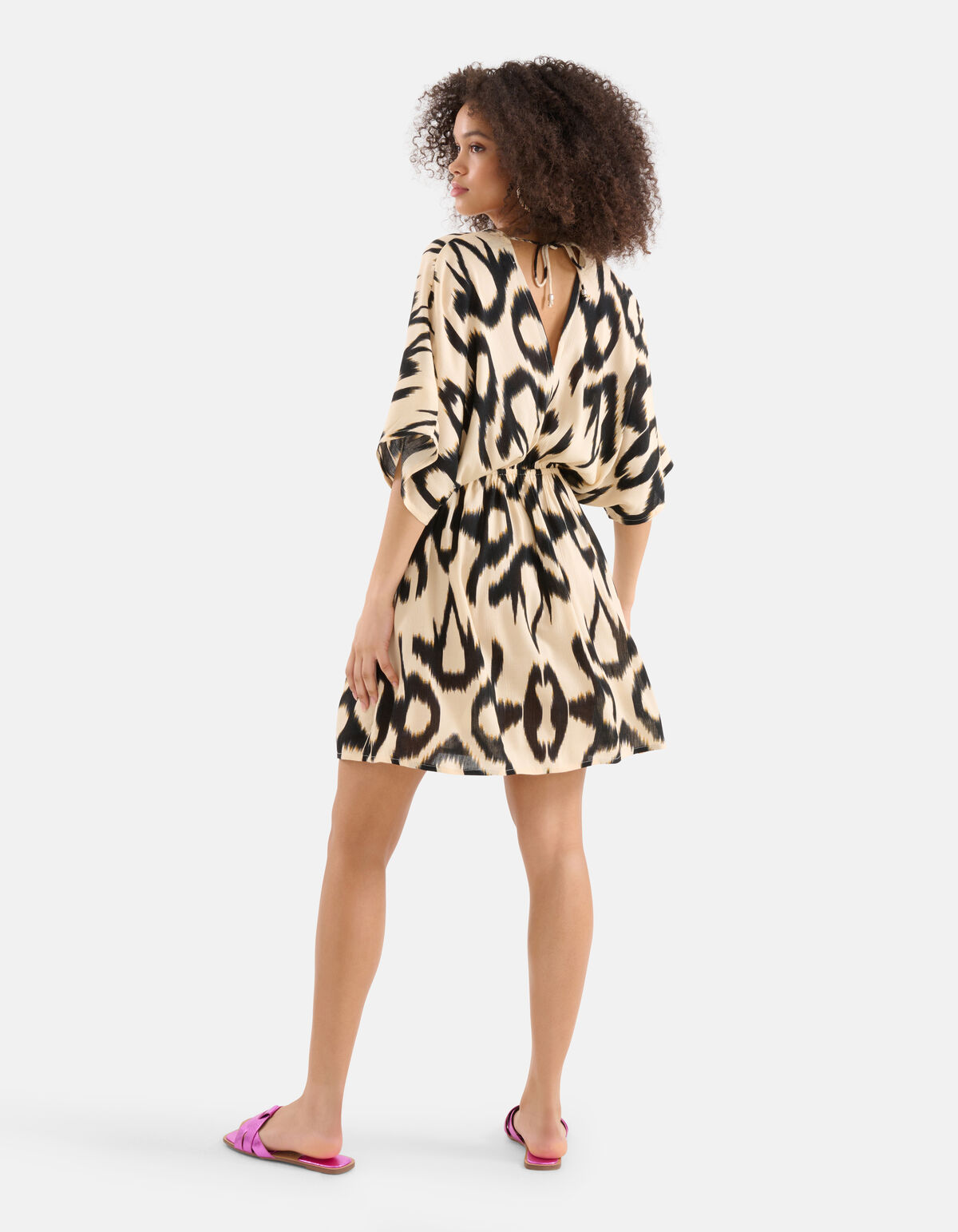 Crinkle Jurk Zwart/Gebroken Wit SHOEBY WOMEN