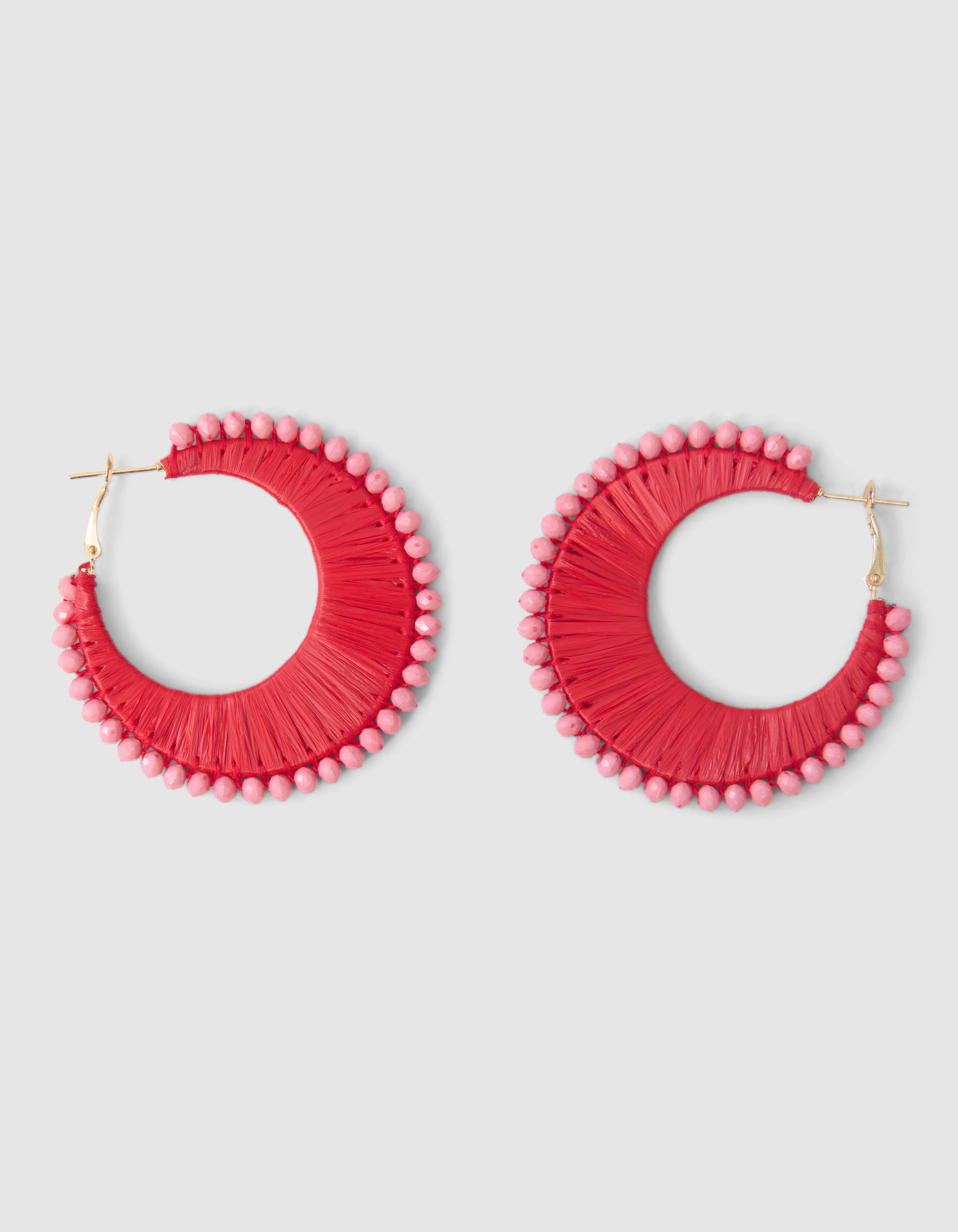 Beaded Hoop Oorbellen Roze SHOEBY ACCESSOIRES