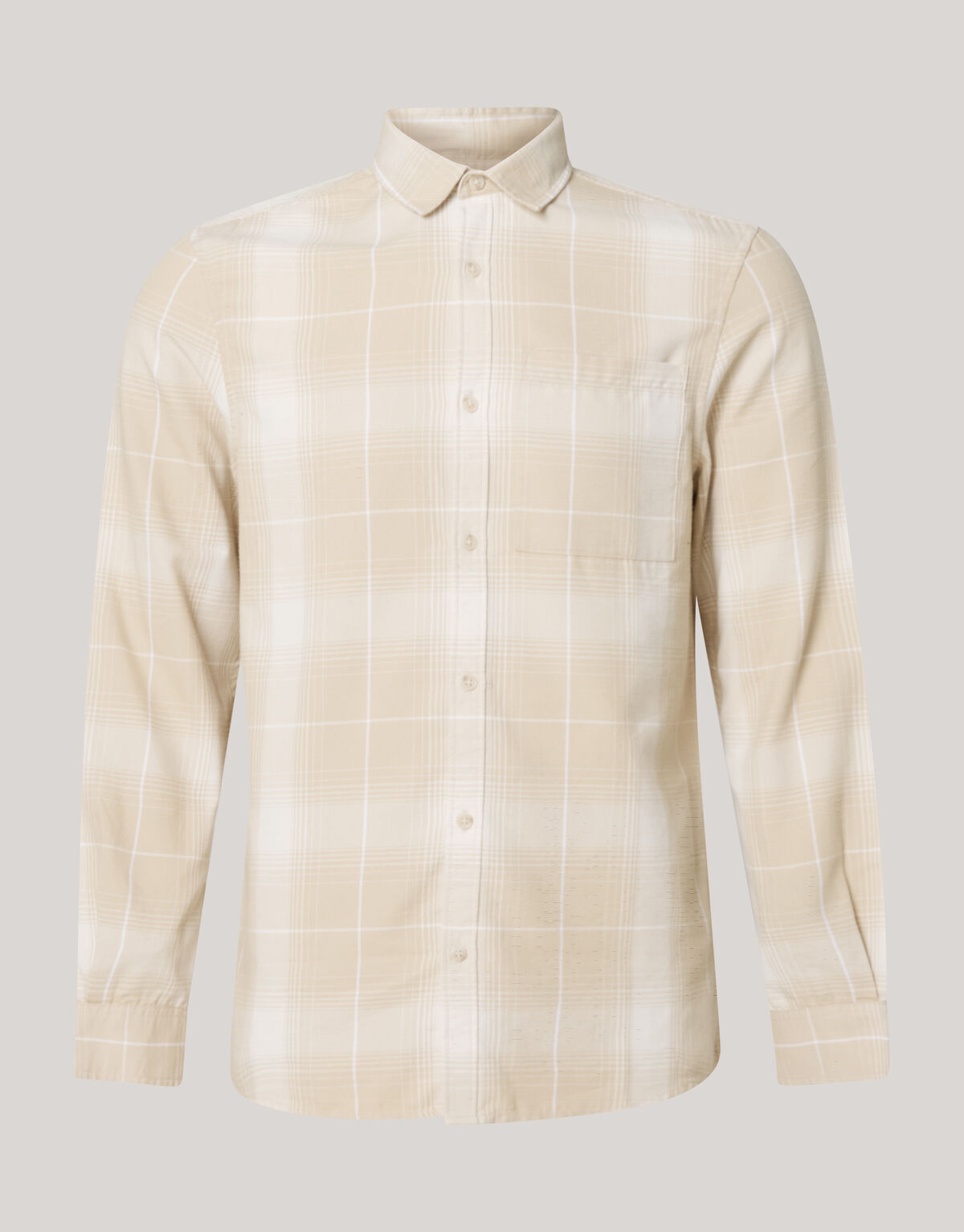 Flanel Ruiten Overhemd Beige SHOEBY MEN