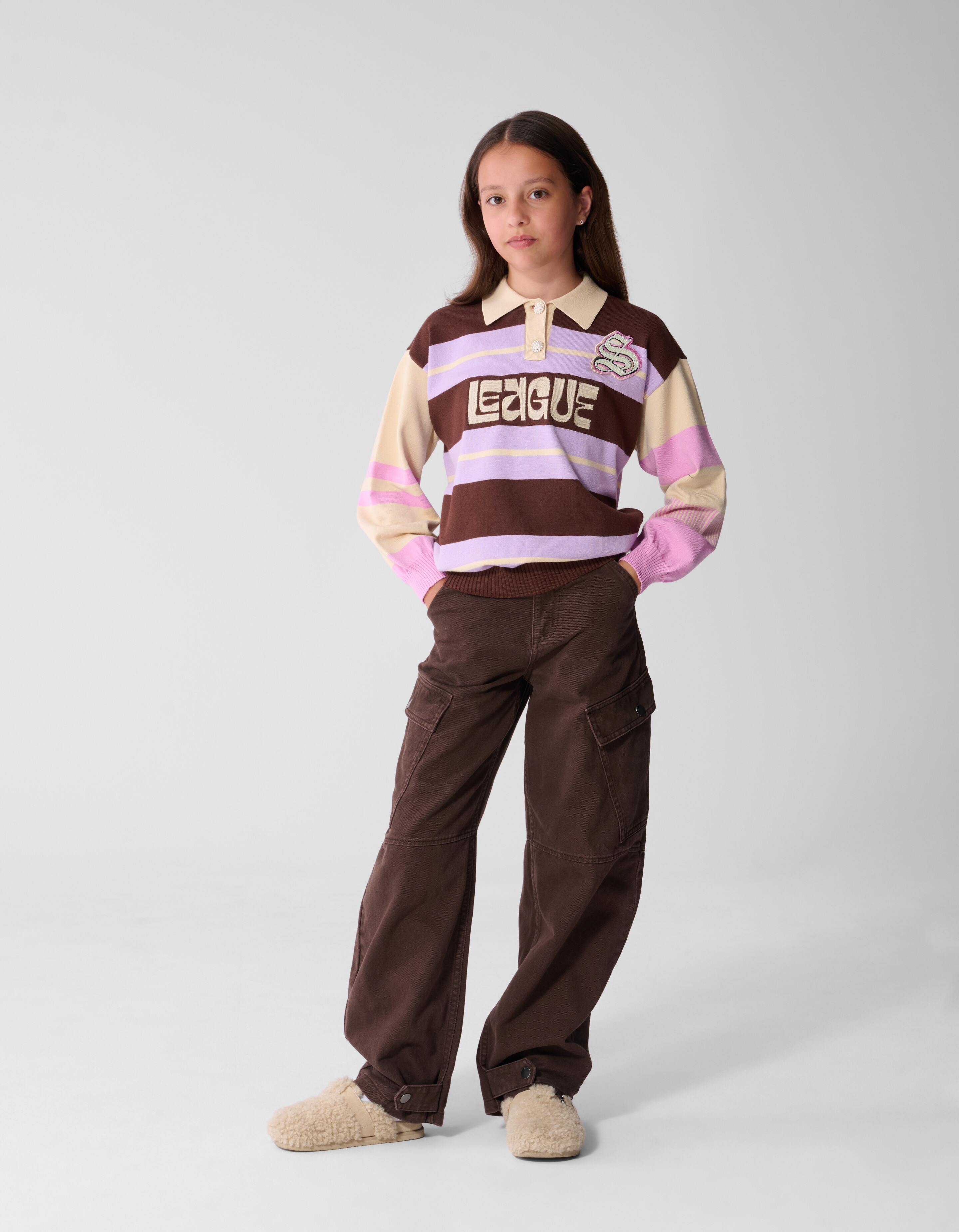 Fancy Rugby Gebreide Trui Paars SHOEBY GIRLS
