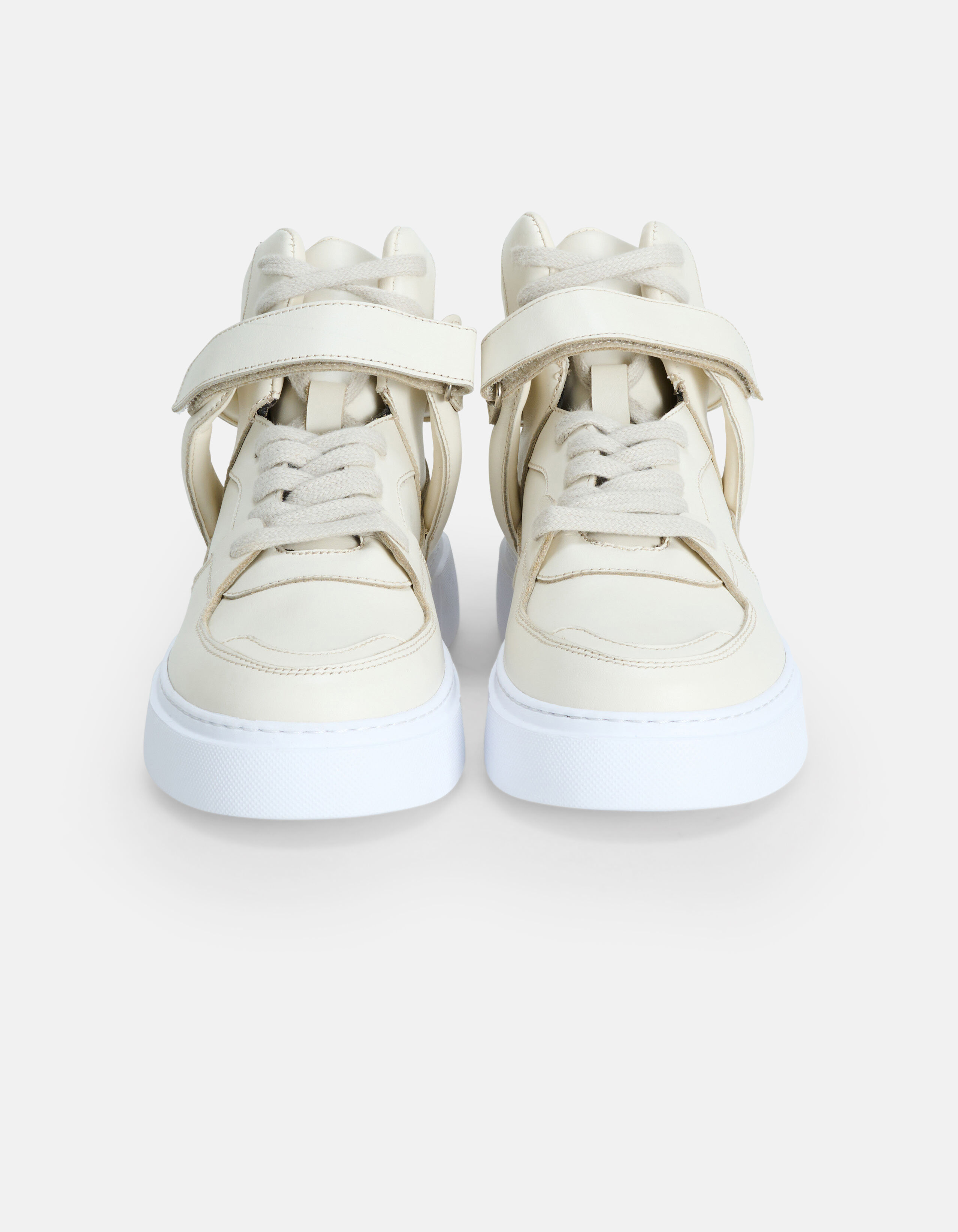Hoge Leren Sneaker Beige Shoeby