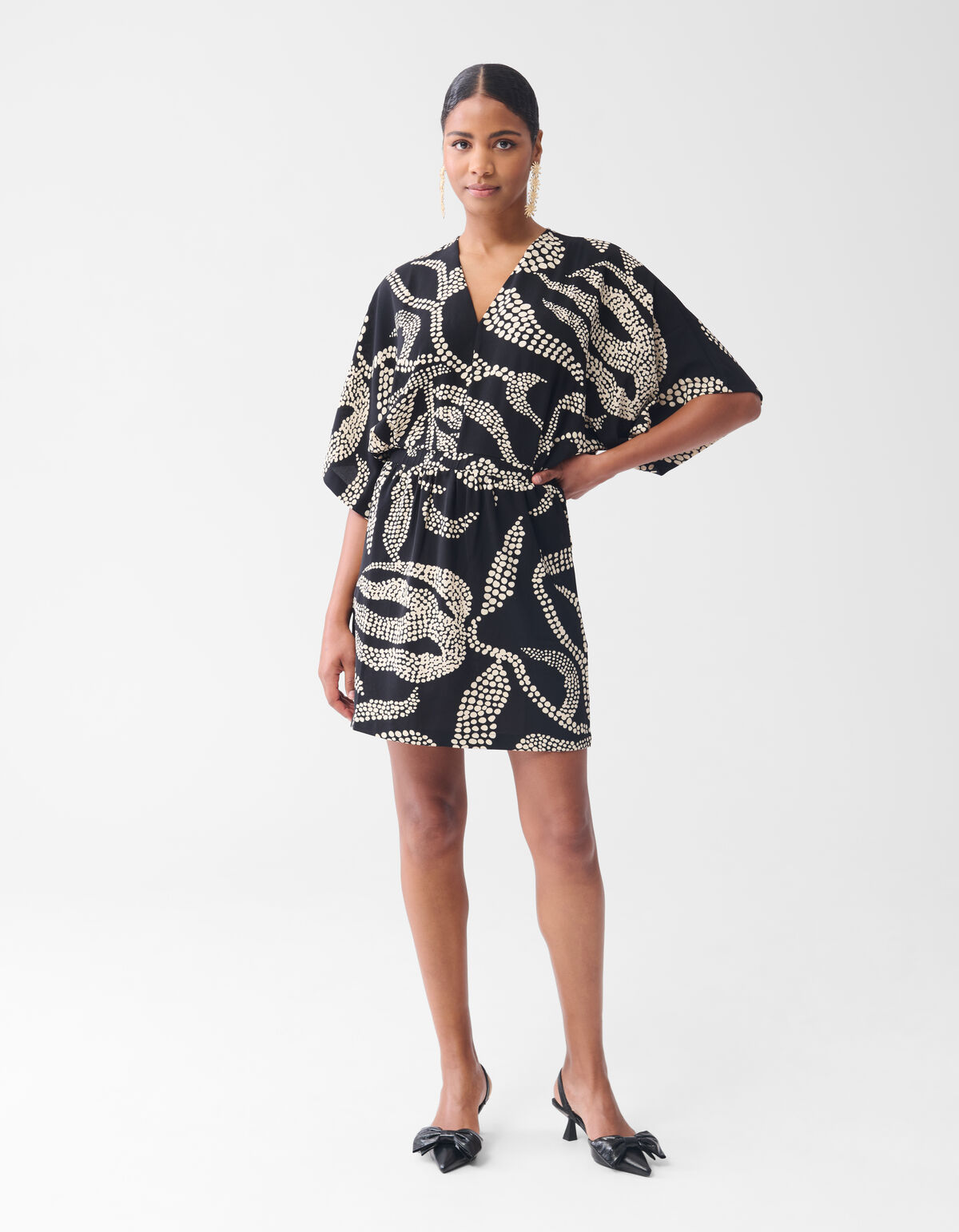 Printed Mini Jurk Zwart SHOEBY WOMEN