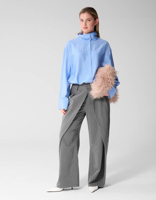 Drawstring Blouse Blauw SHOEBY WOMEN