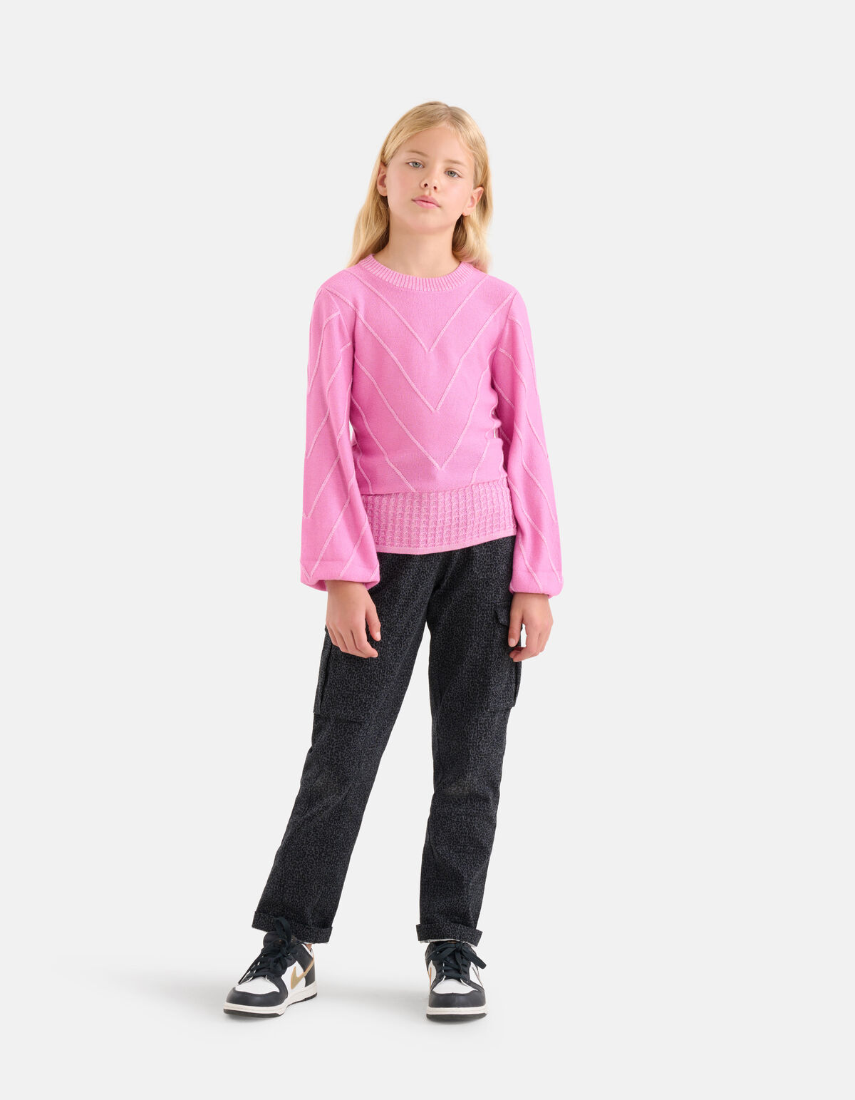 Leopard Print Cargo Broek Donkergrijs SHOEBY GIRLS