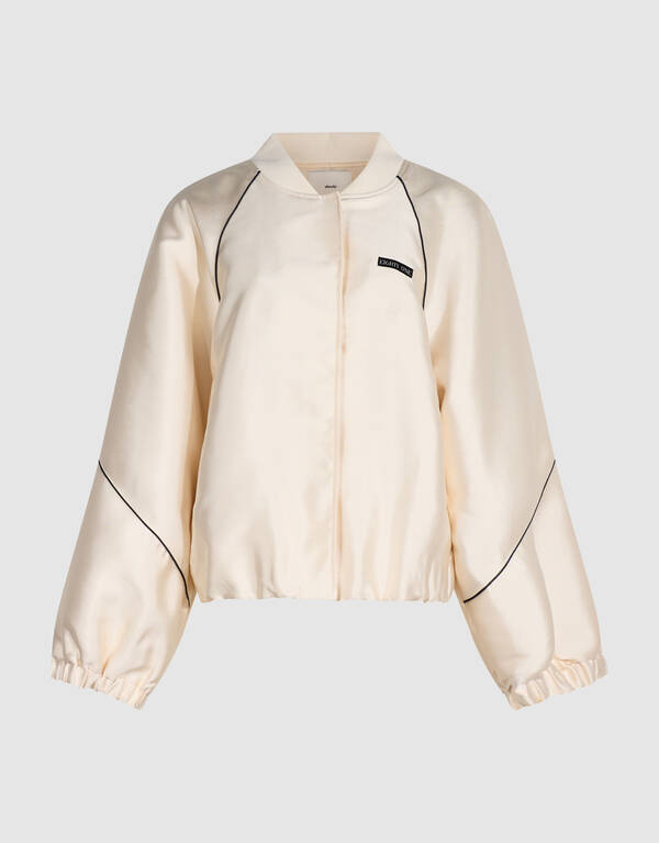 Oversized Sporty Piping Bomberjack Ecru SHOEBY WOMEN