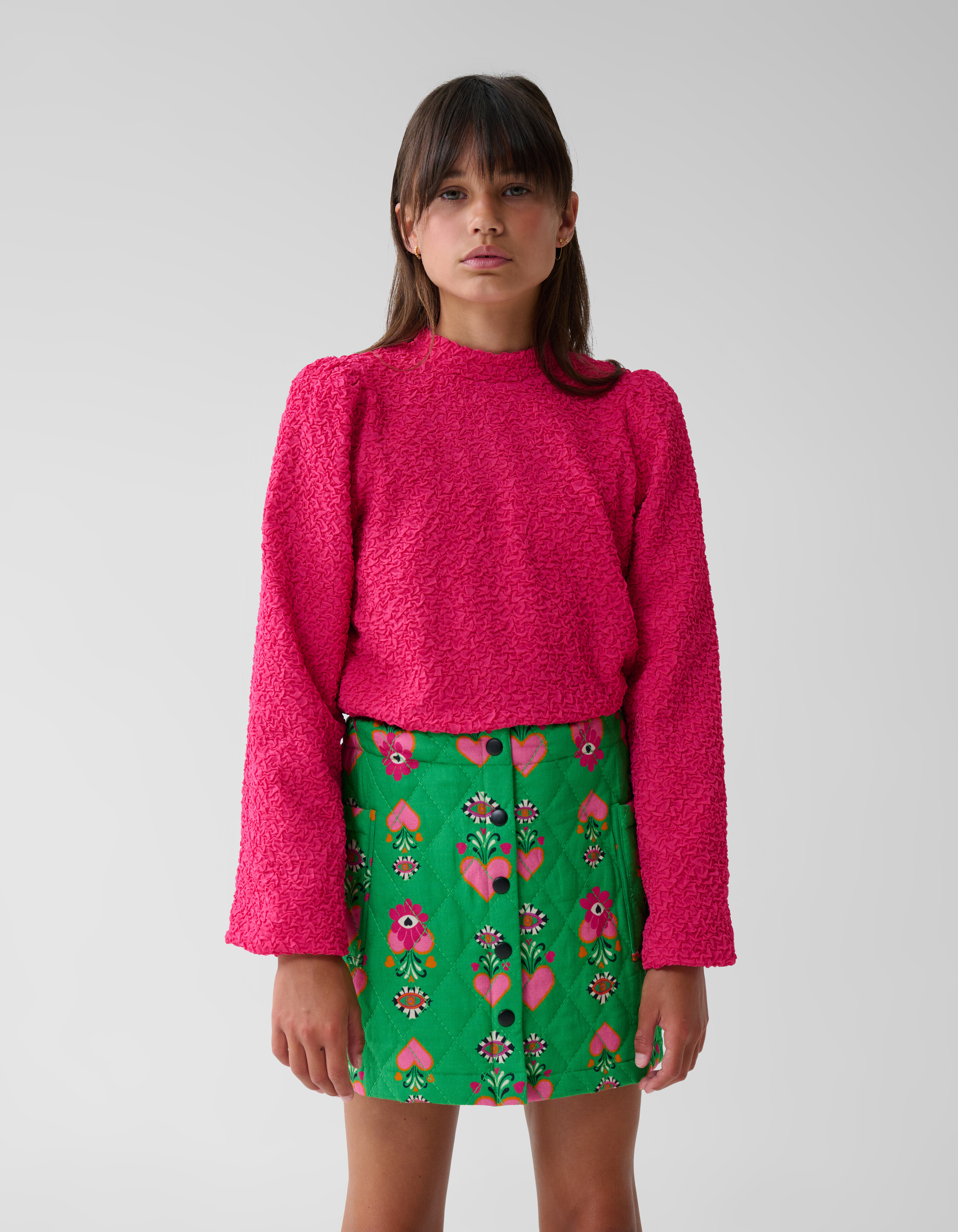 Structuur Longsleeve Roze SHOEBY GIRLS