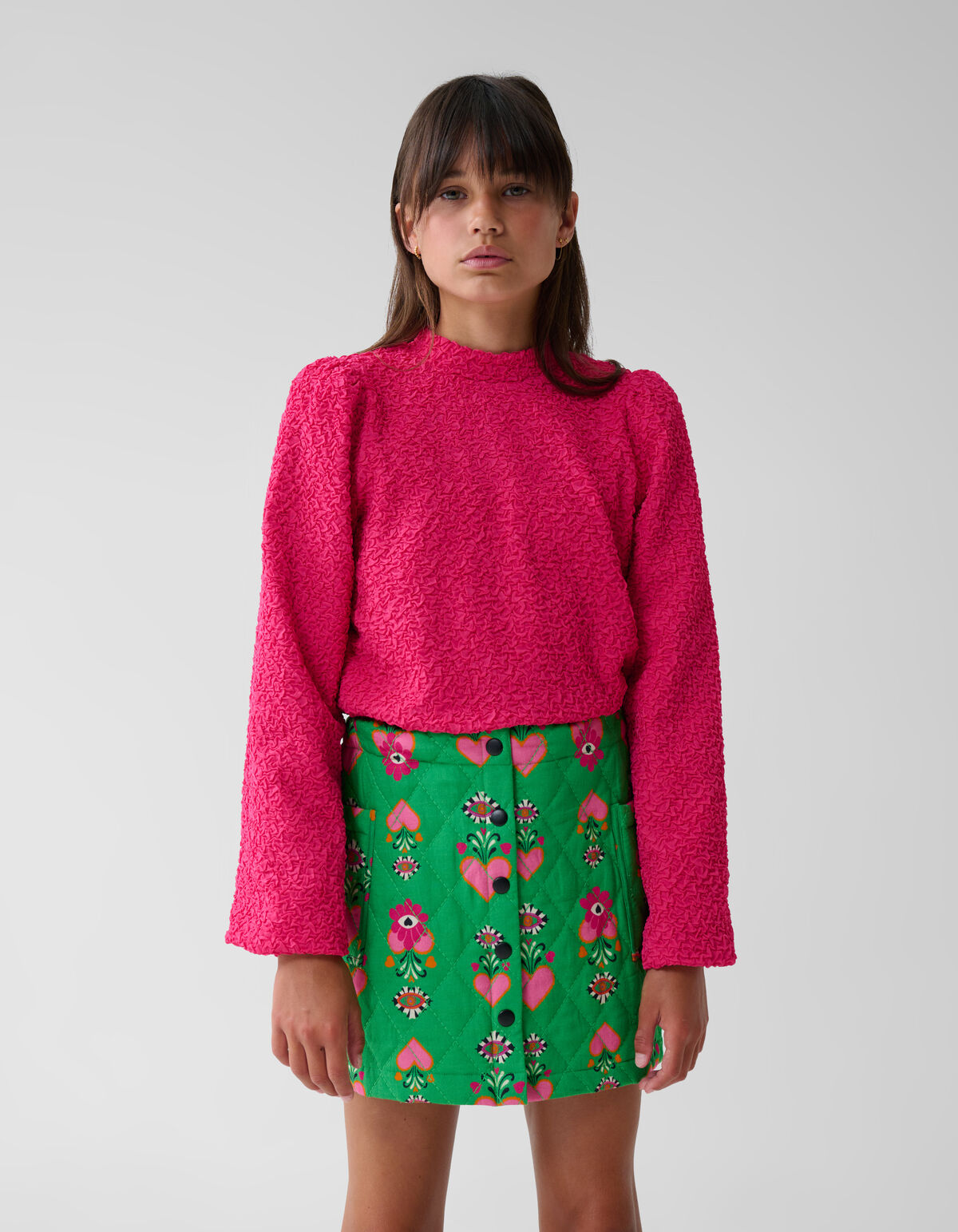 Structuur Longsleeve Roze SHOEBY GIRLS